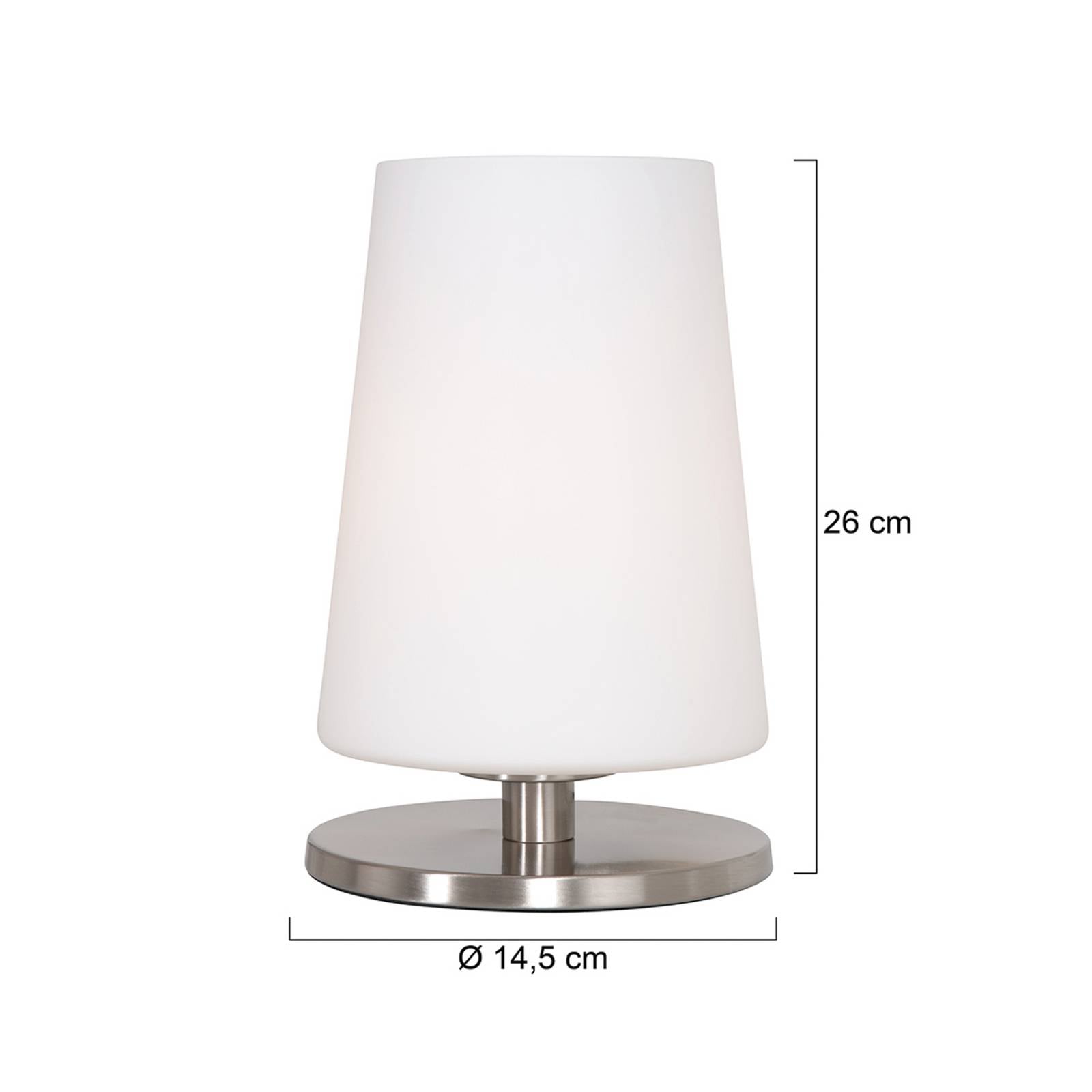 Steinhauer Lampe de table Ancilla, acier, hauteur 26 cm, métal, verre, E27