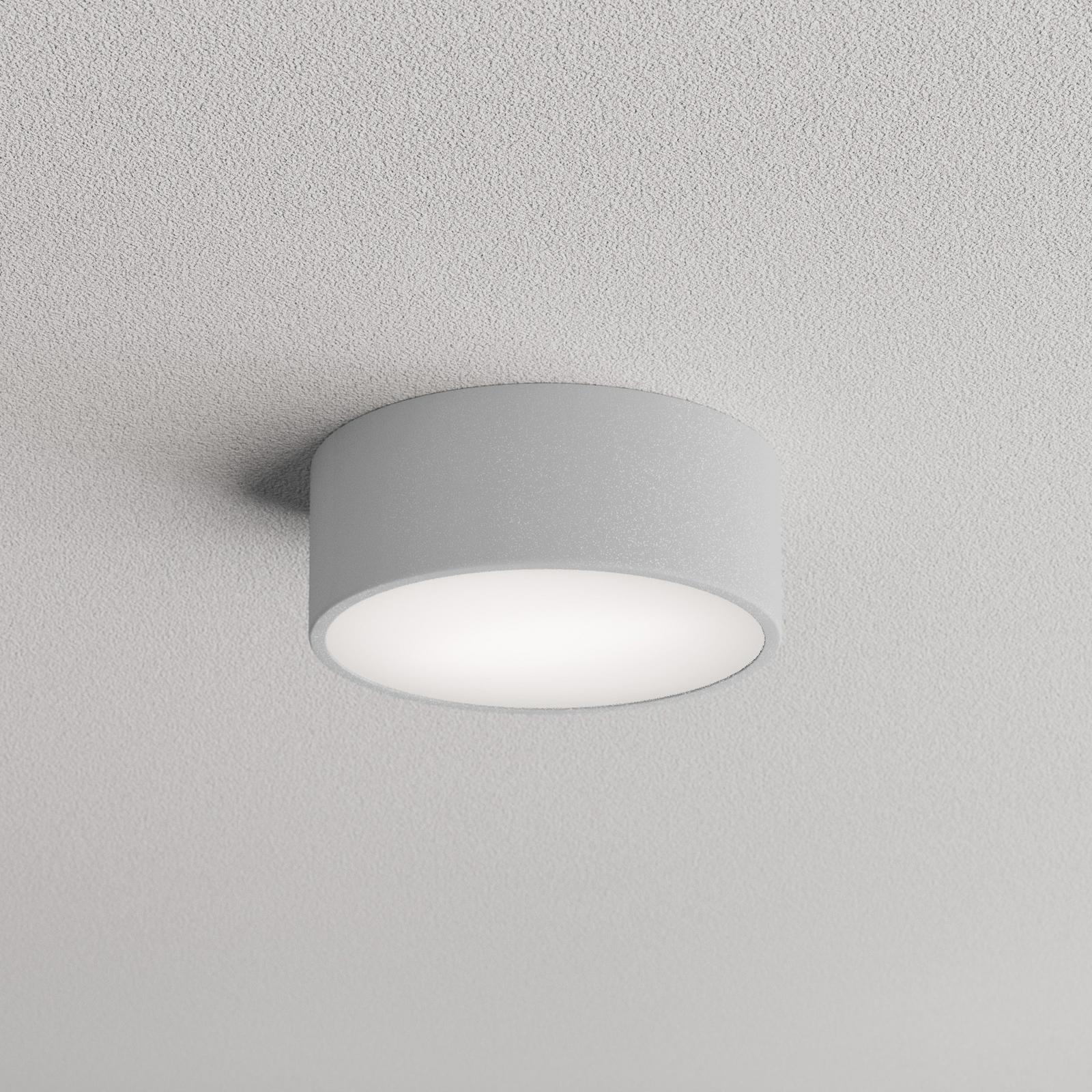 Stropné svietidlo Cleo 200, sivé, senzor, IP20, Ø 20 cm, E27