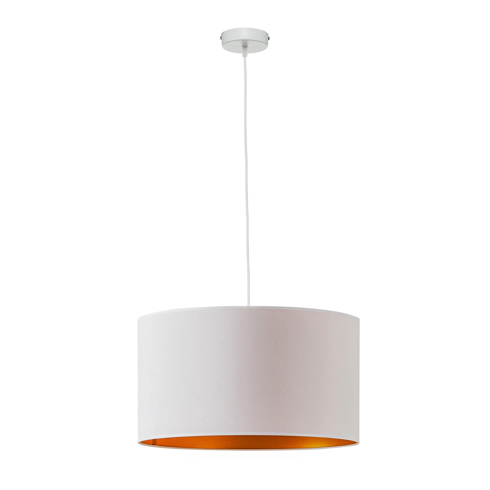 Lámpara colgante Roller, blanco/dorado, Ø 45 cm