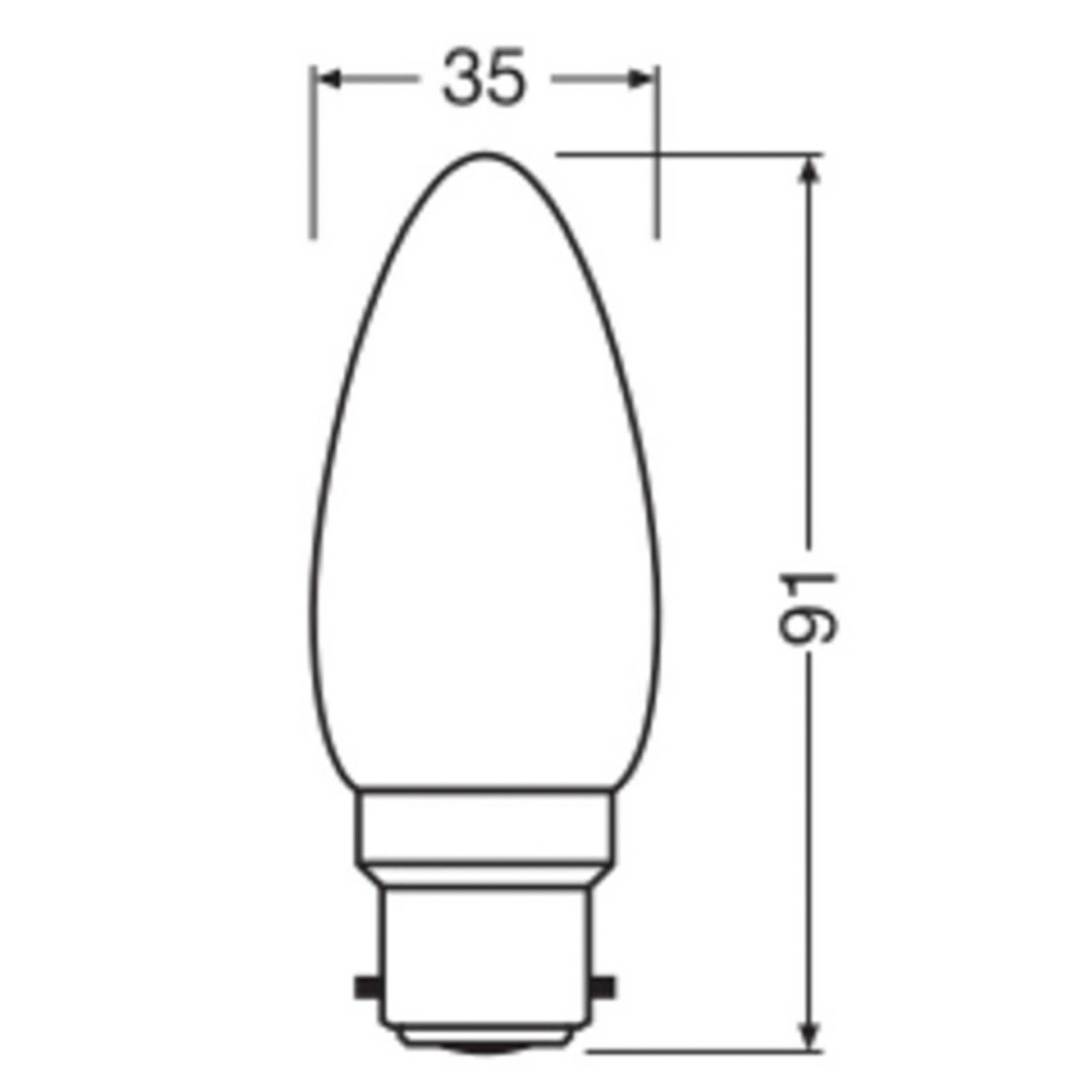 OSRAM LED-Leuchtmittel Kerze, B22d, 1,8 W, matt, 2.700 K günstig online kaufen
