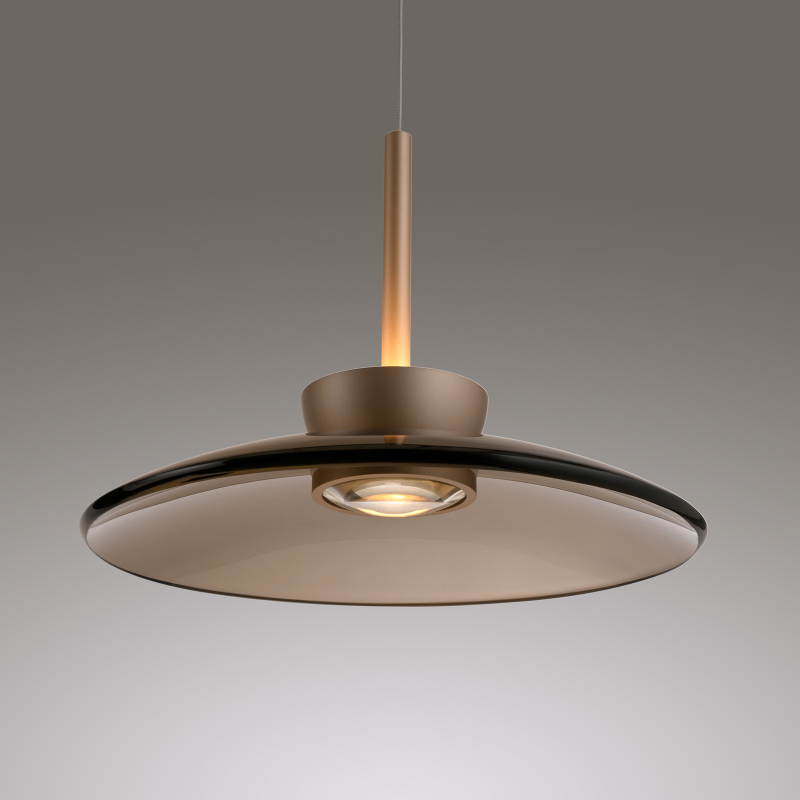 Suspension LED Moon, bronze et verre ambré (foncé), à 3 lampes - PURE Suspension LED Moon, bronze et verre ambré (foncé), à 3 lampes - PURE