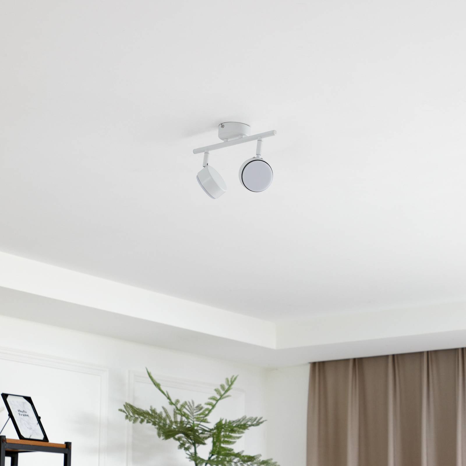 Lampa sufitowa Lindby Jyla, 2-punktowa, biała matowa
