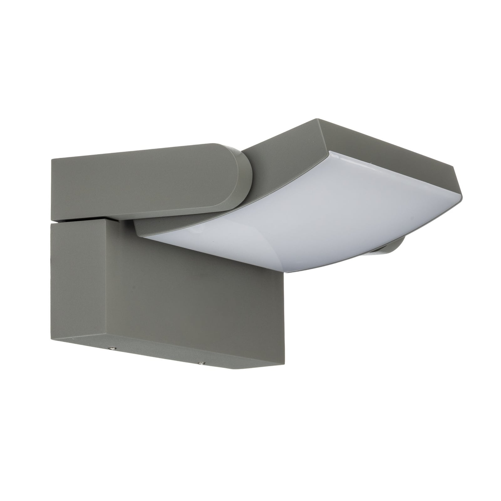 Sherin LED-utomhusvägglampa, IP54, grå, vridbar – Lindby