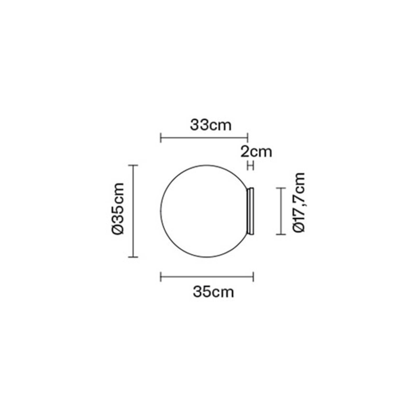 Fabbian Lumi Sfera Glas-Wandleuchte, Ø 35 cm günstig online kaufen