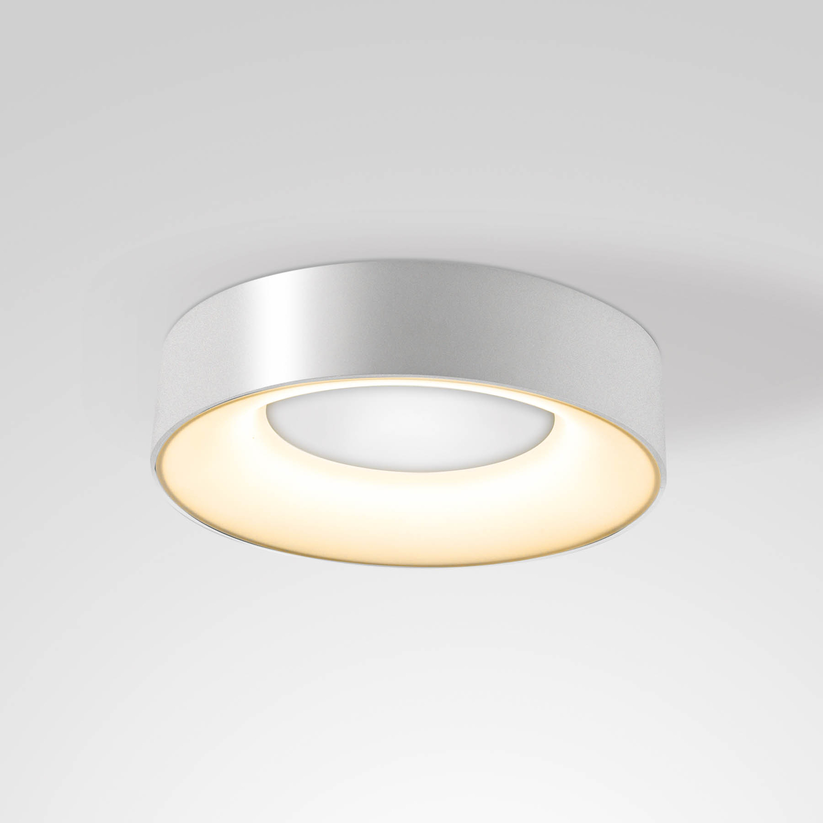 Sauro LED stropna svjetiljka, Ø 30 cm, srebrna