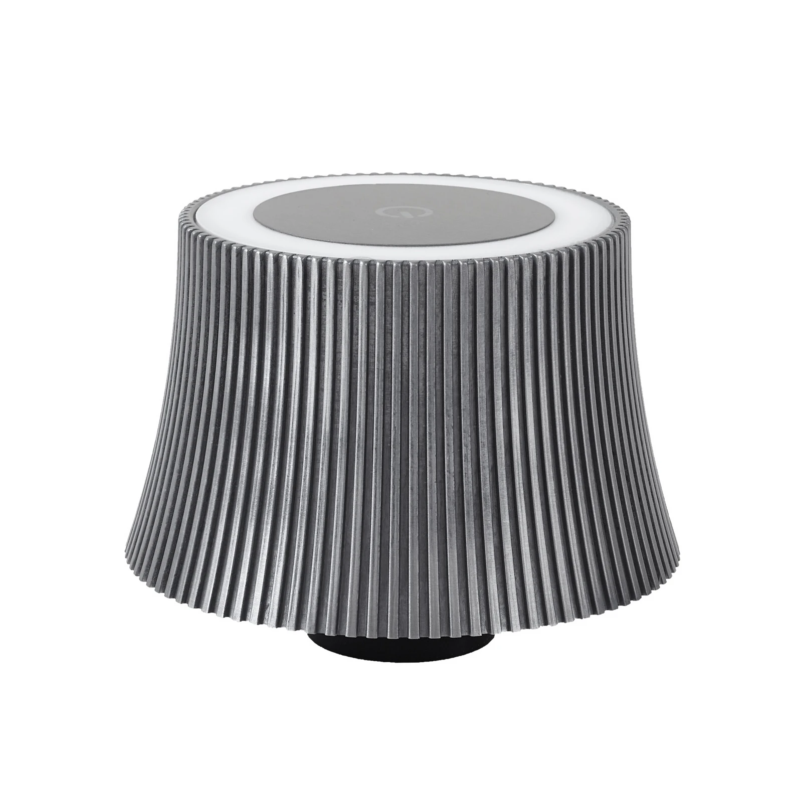 Lindby LED stolná lampa na batérie Linor, dymovo sivá, USB, stmievateľná