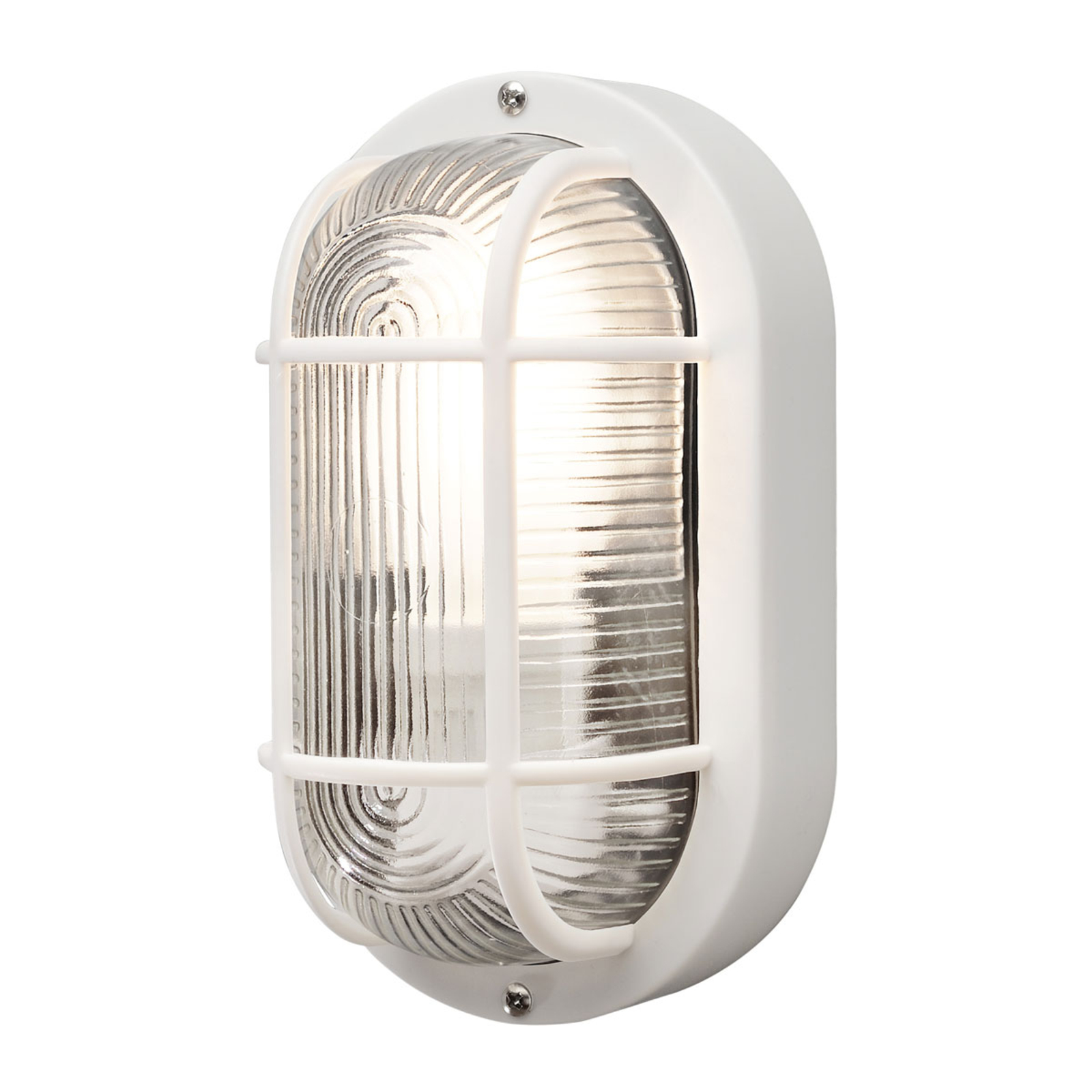 Elmas outdoor wall lamp, oval, white