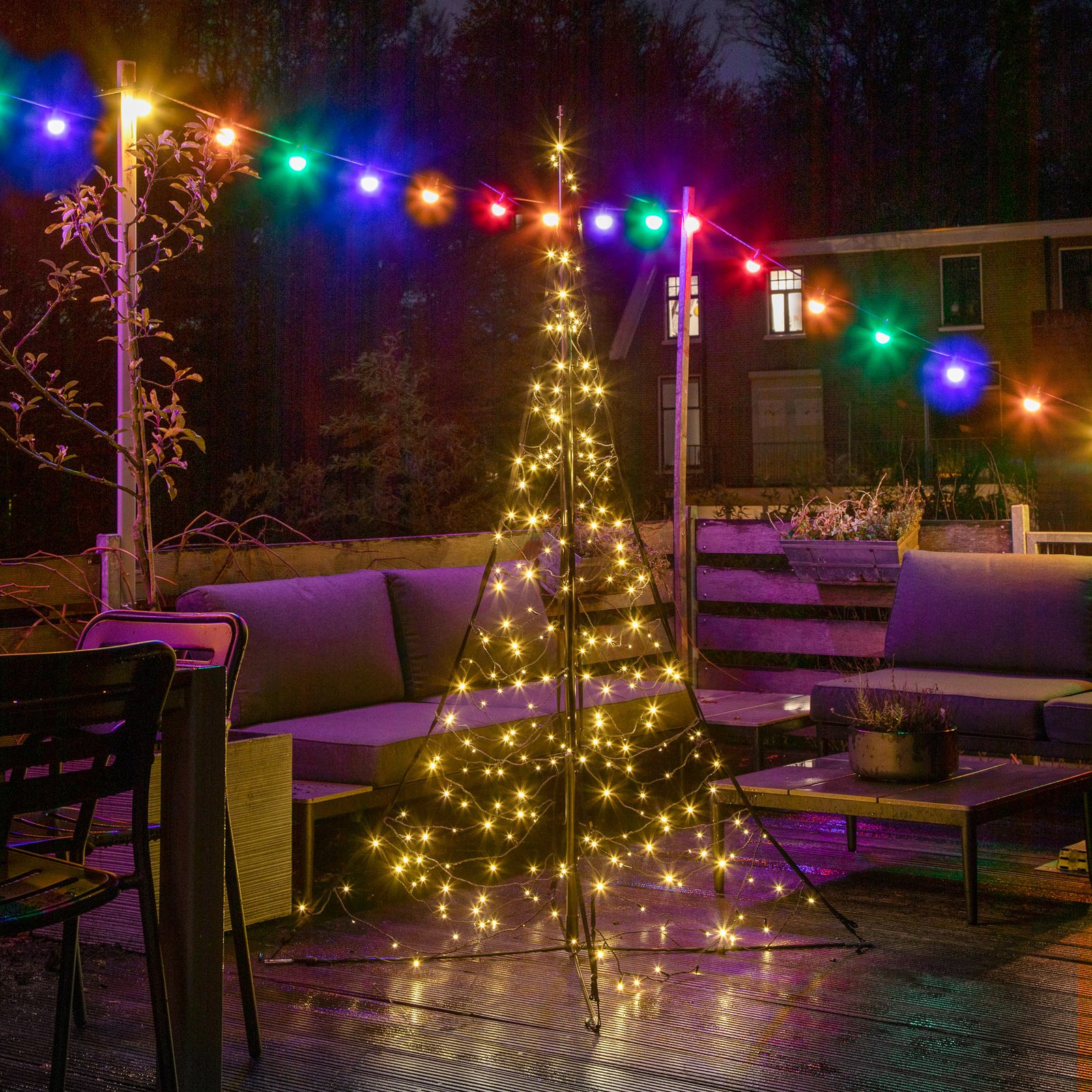 Fairybell albero Natale a palo, 240 LED, 200cm