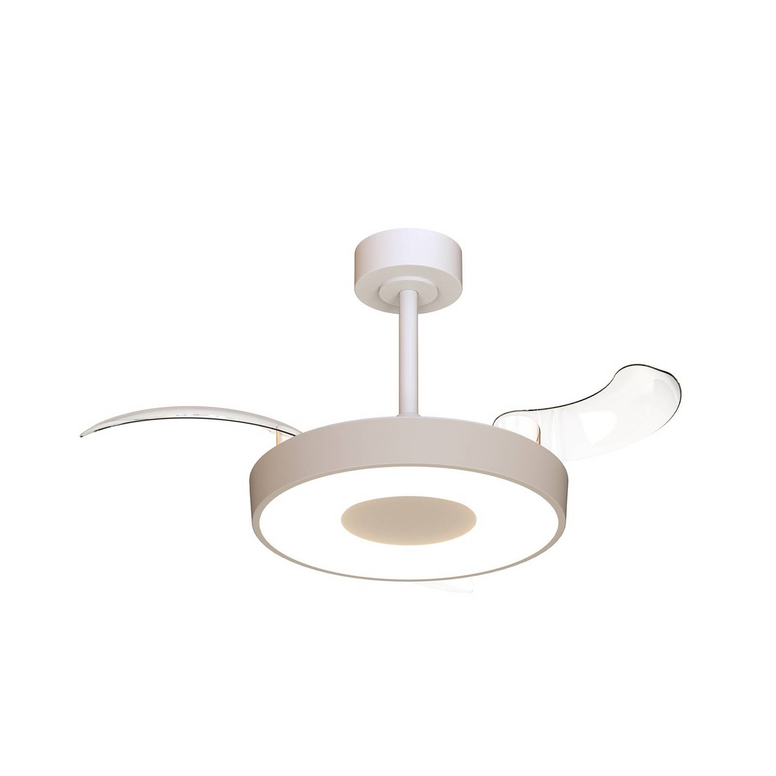 Smart LED-Deckenventilator Coin Mini, beige/weiß, DC, leise