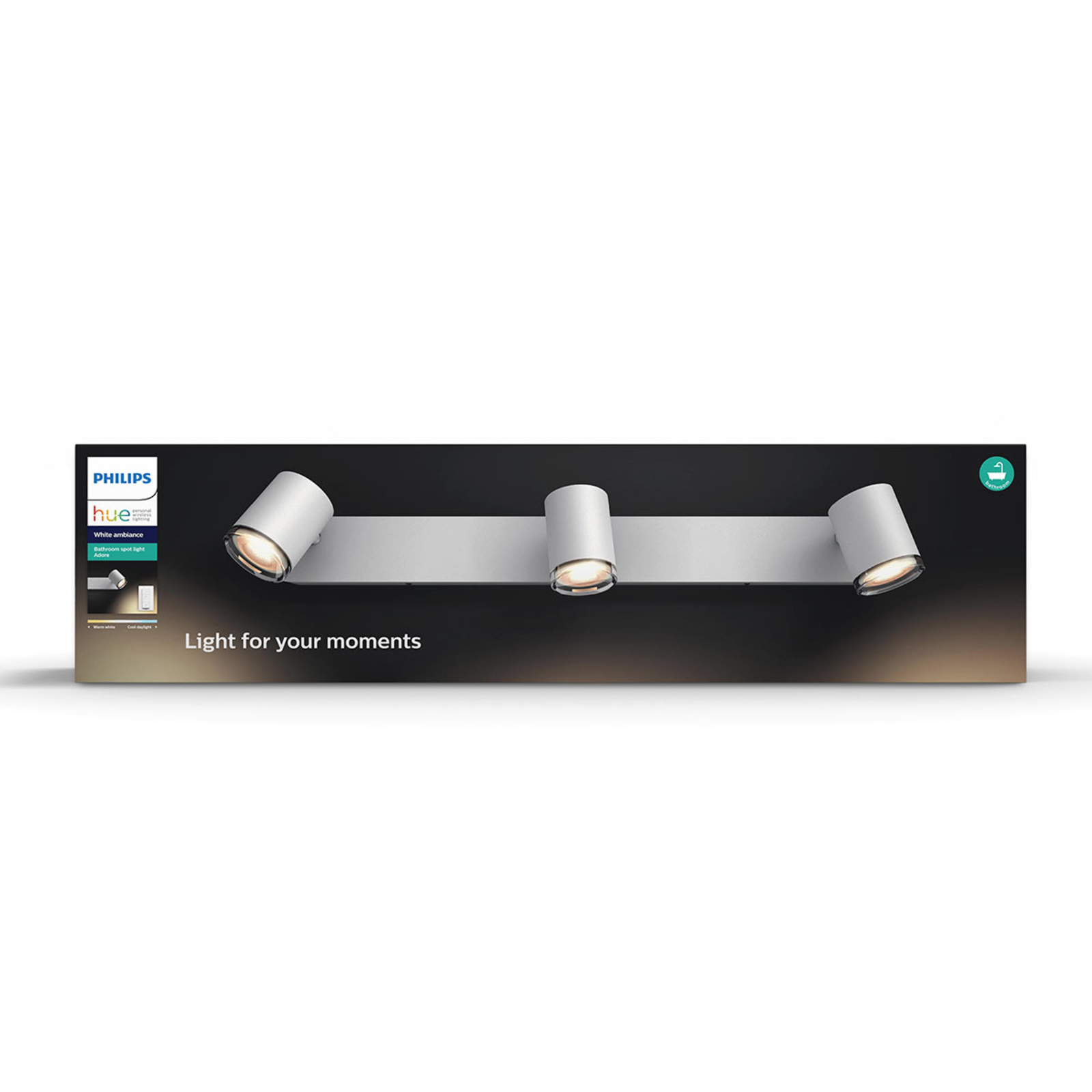 Philips Hue White Ambiance Adore foco LED, 3 focos
