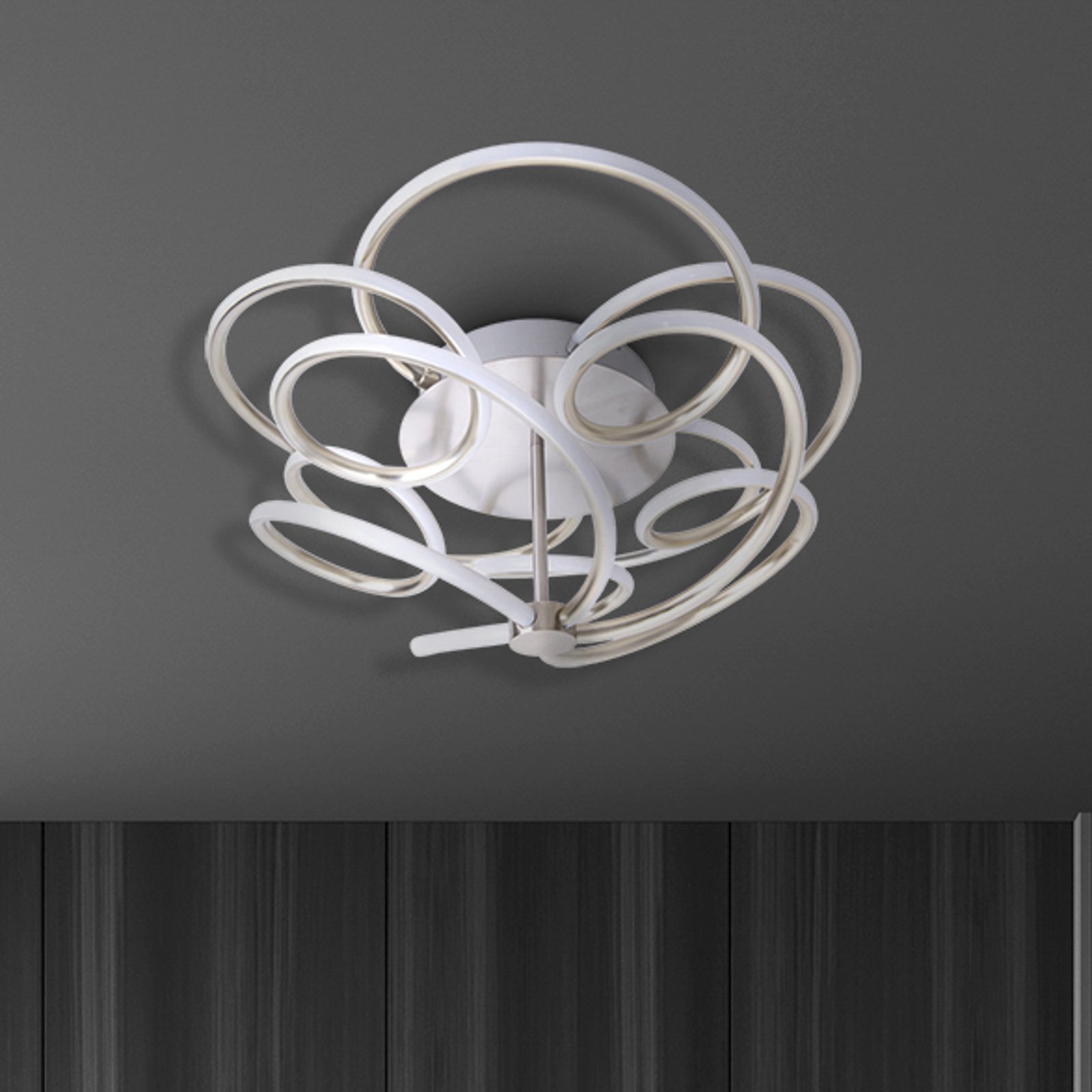 Rizado LED ceiling light, step-dimmable