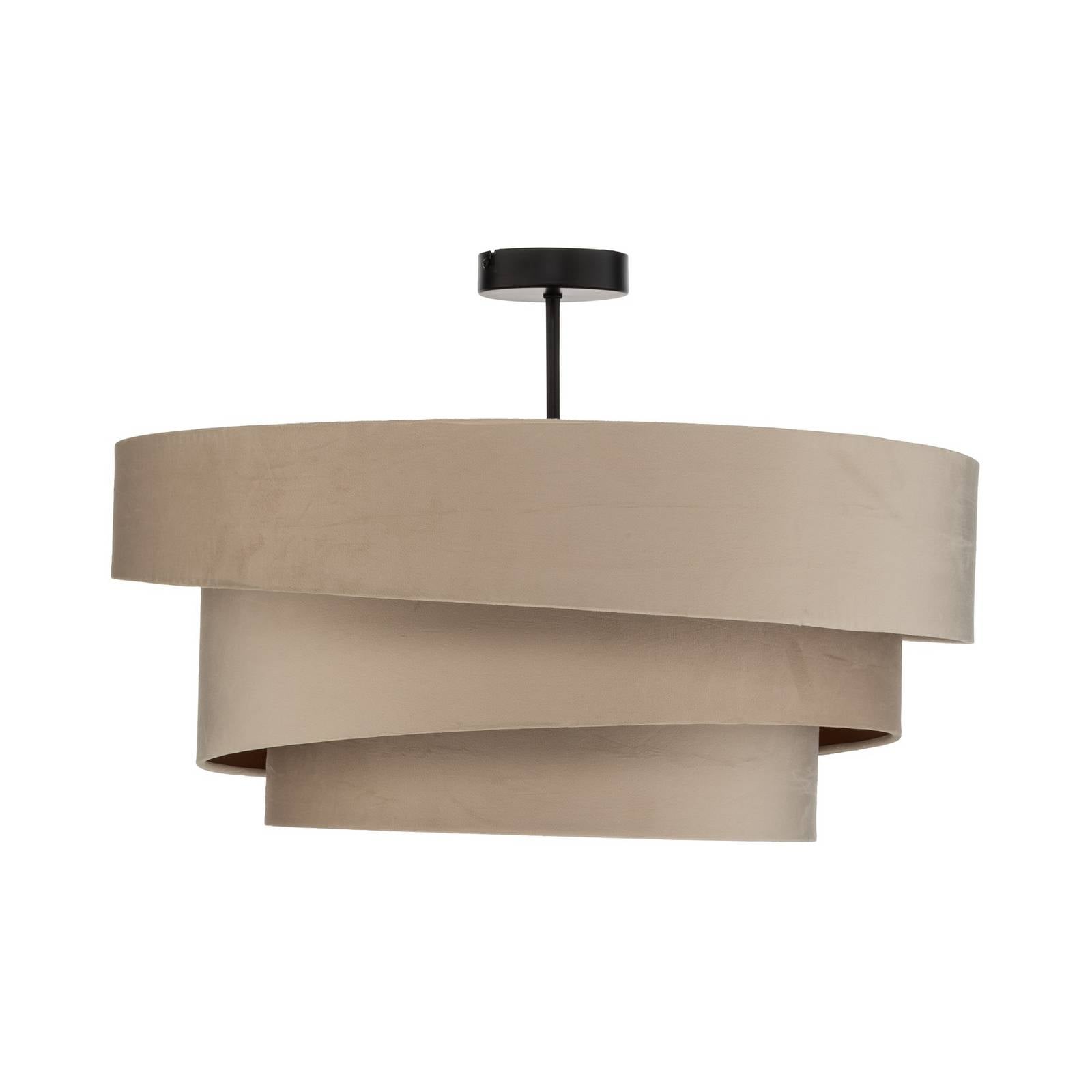 Lampa sufitowa Lindby Jusari, kolor kremowy, materiał, Ø 56 cm, E27