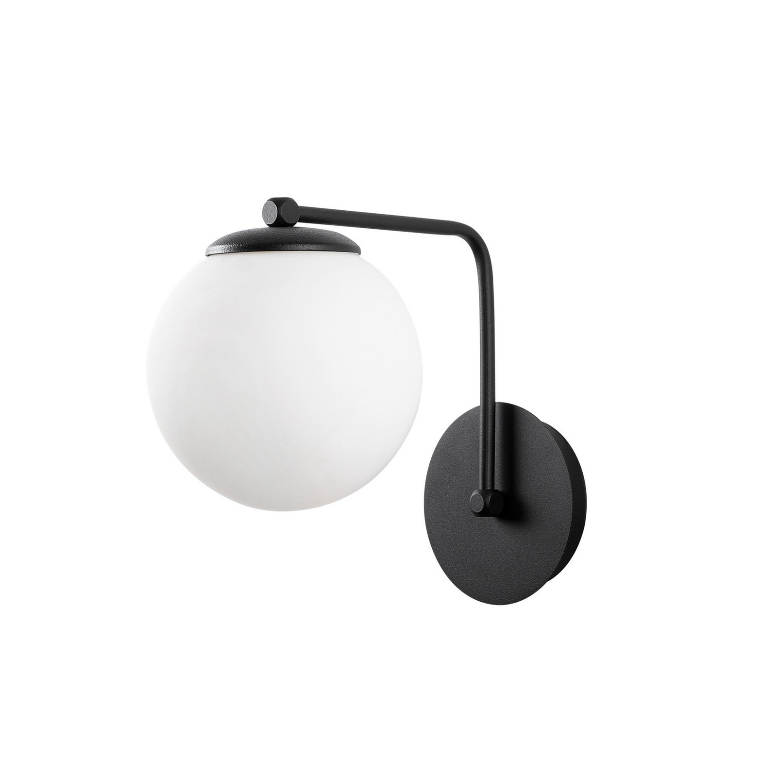 Wandlamp Daisy, zwart, glas, hoogte 22 cm, E27