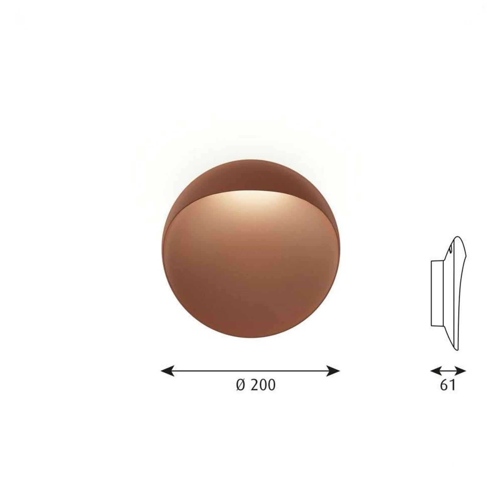 Flindt Nástenné Svietidlo Ø200 3000K Corten - Louis Poulsen