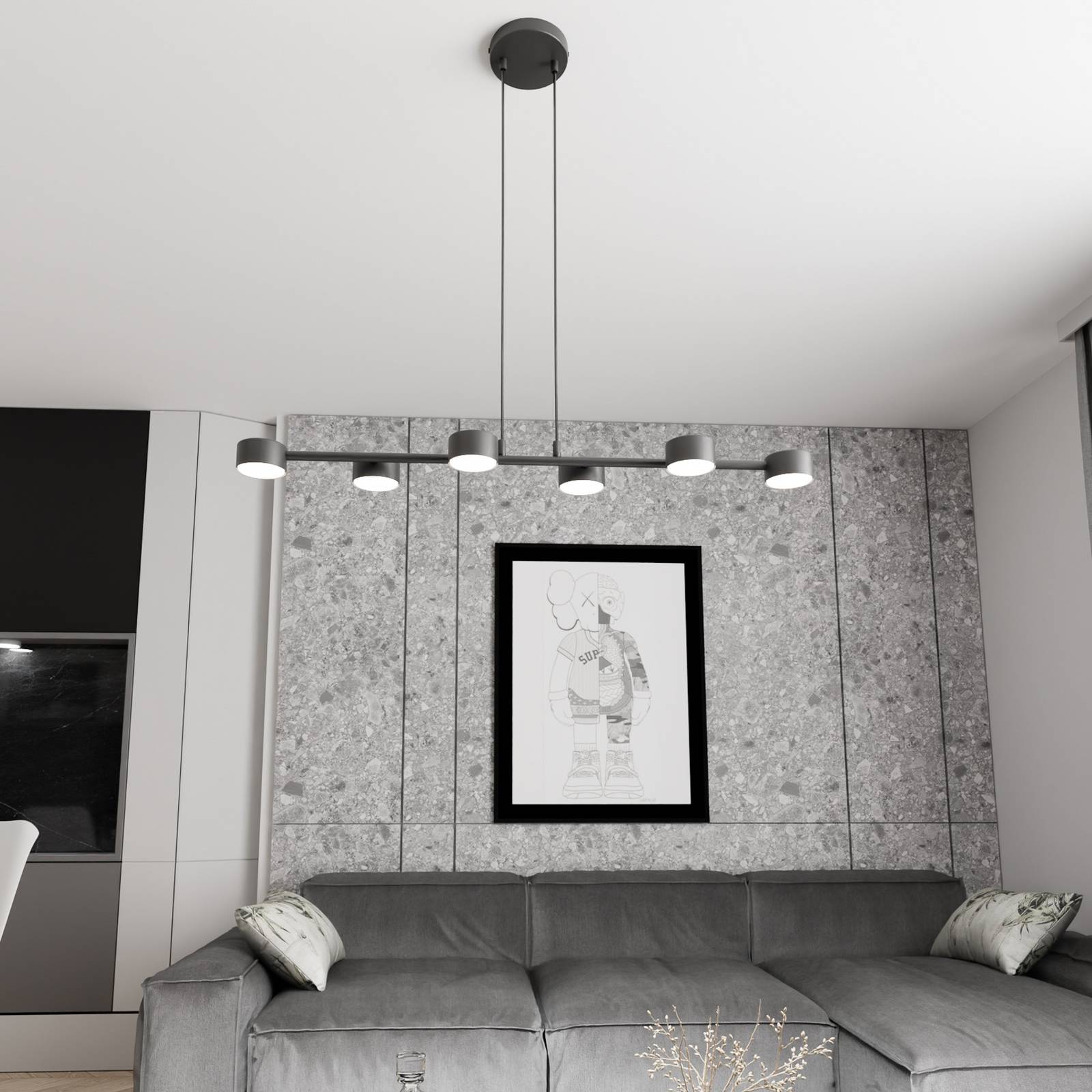 Deckenstrahler, Megara, Länge 80 cm, Metall, 6-flg. günstig online kaufen