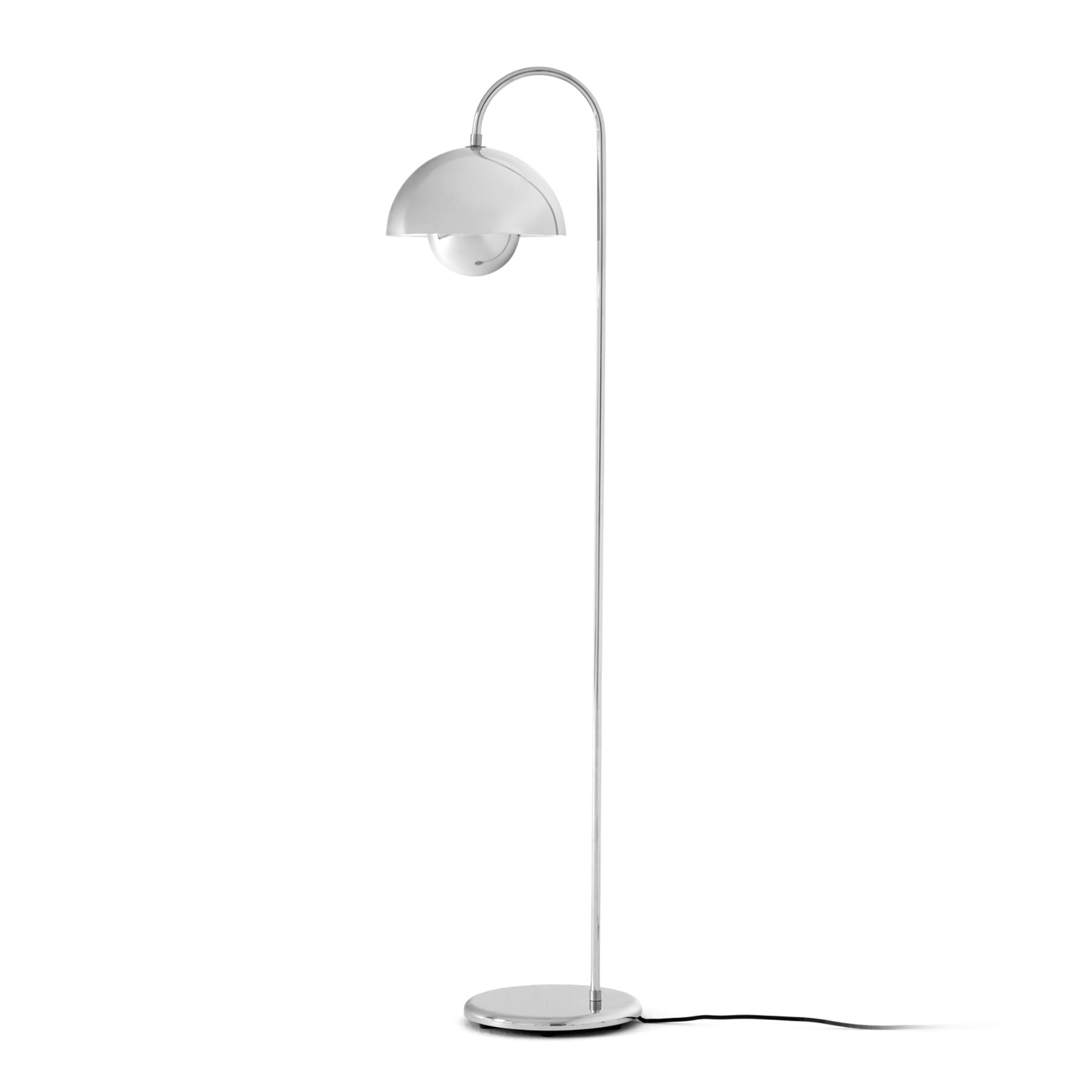 Lampe sur pied Flowerpot VP12, chrome, hauteur 122 cm - &TRADITION