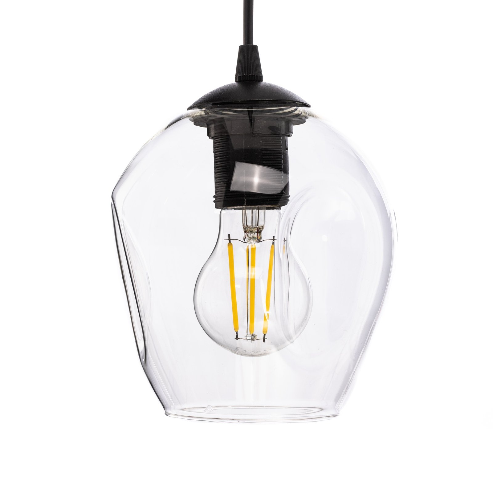 Lámpara colgante Starla, descentralizada, 3 luces, transparente