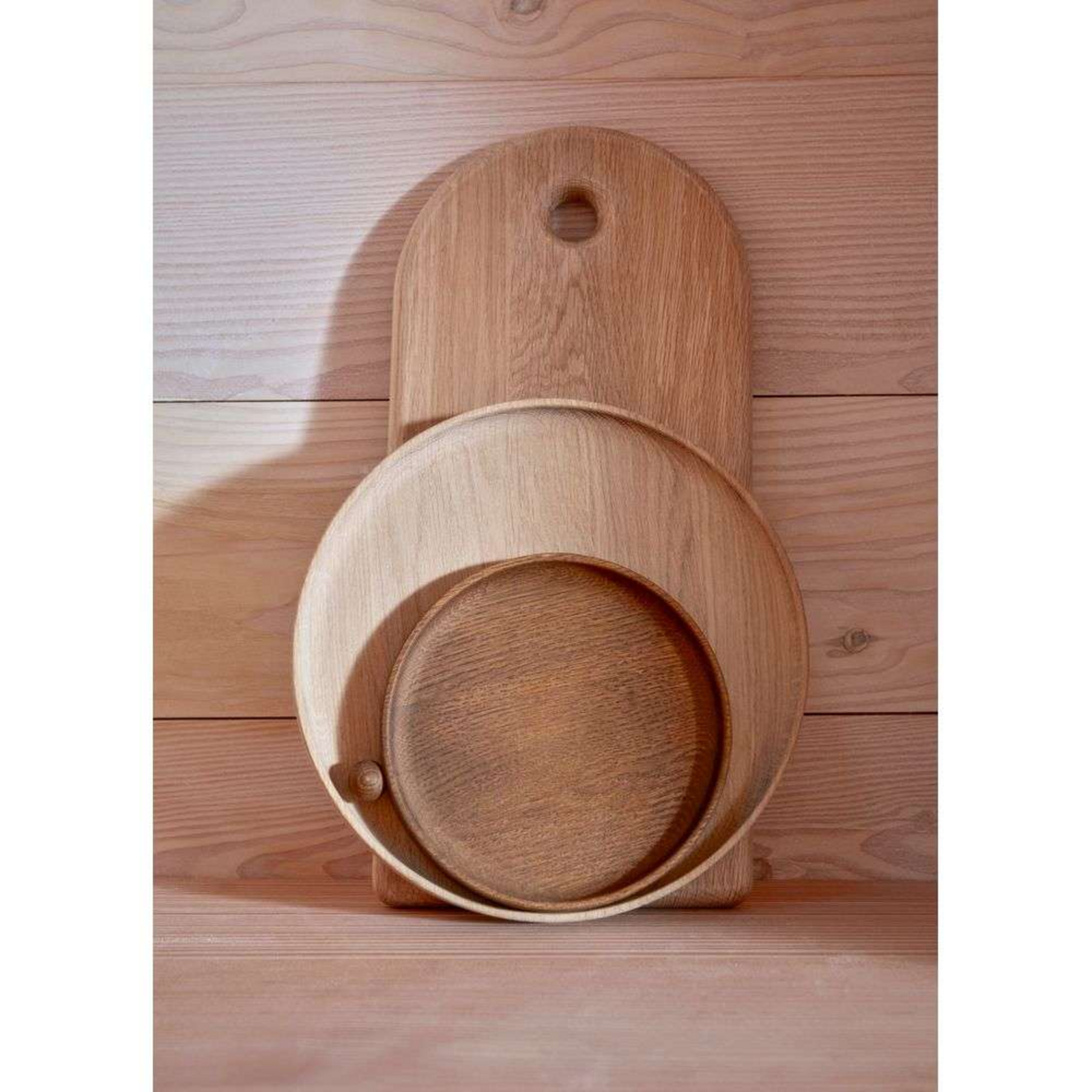 Inka Wood Tray Round Large Nature - OYOY Living Design