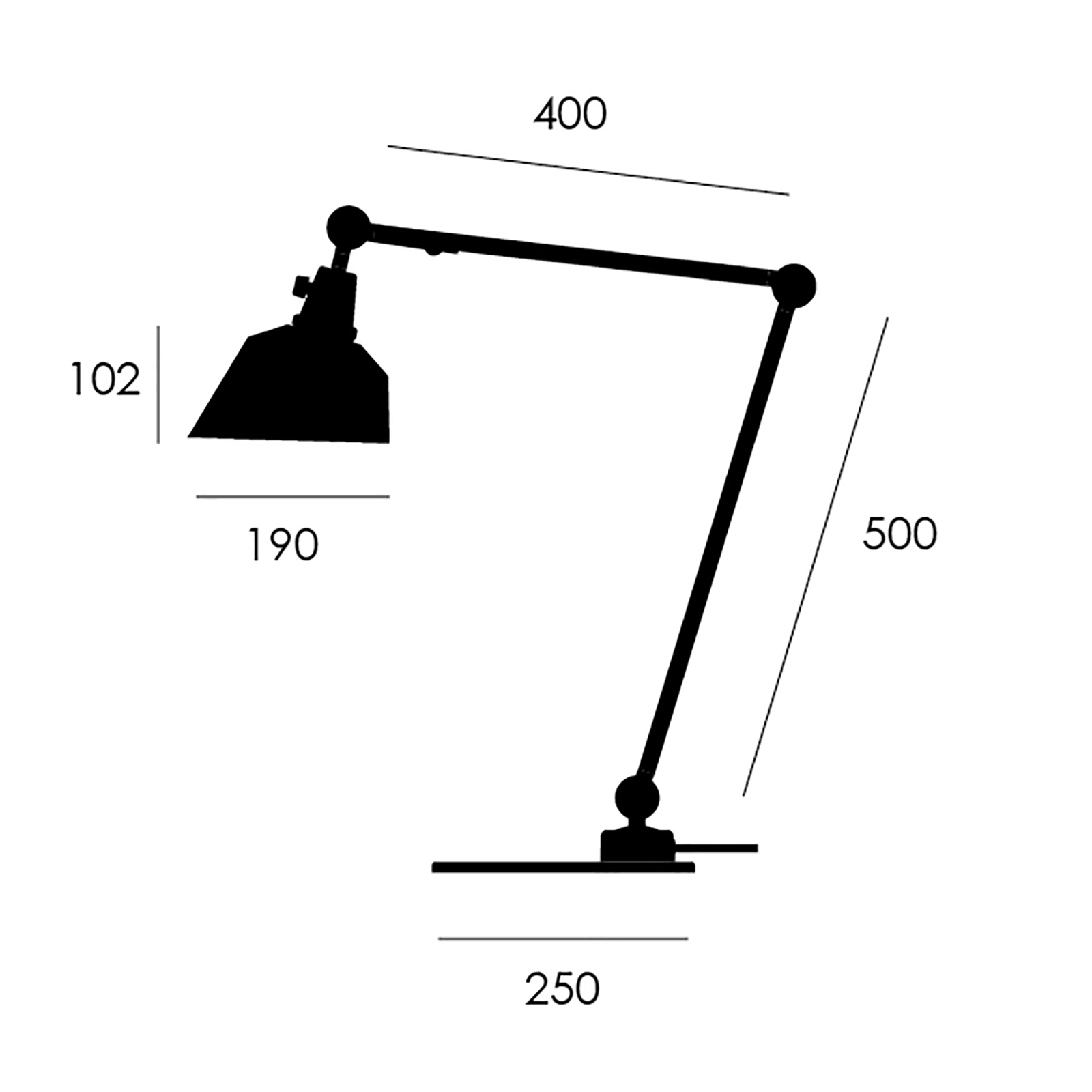 midgard modular TYP 551 lámpara de mesa blanca 70 cm