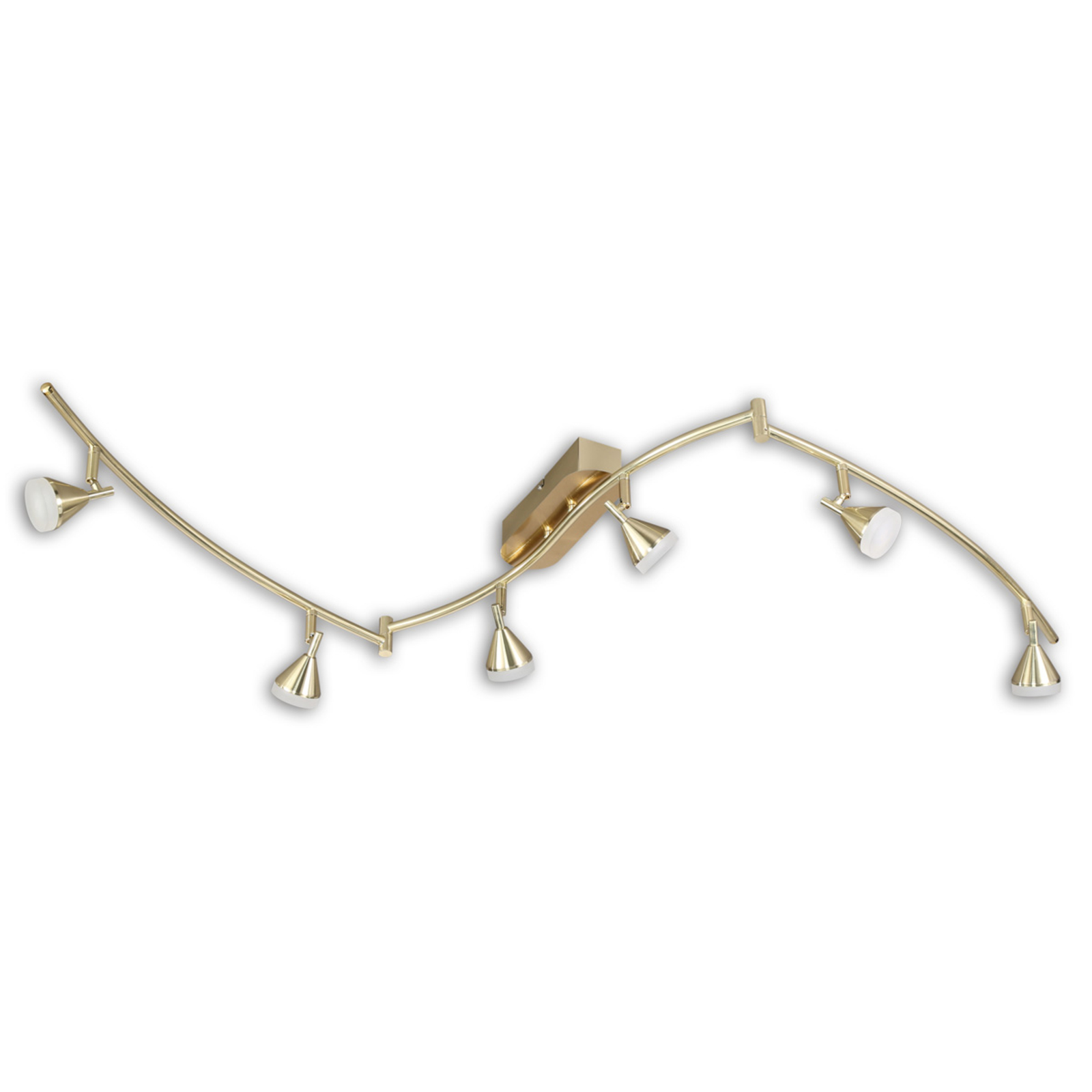 Wofi Cameron ceiling light with 6 flexible spotlights, for Living / Dining Room, Metal, 5 W, energy efficiency: A+, L: 180 cm, H: 16.7 cm