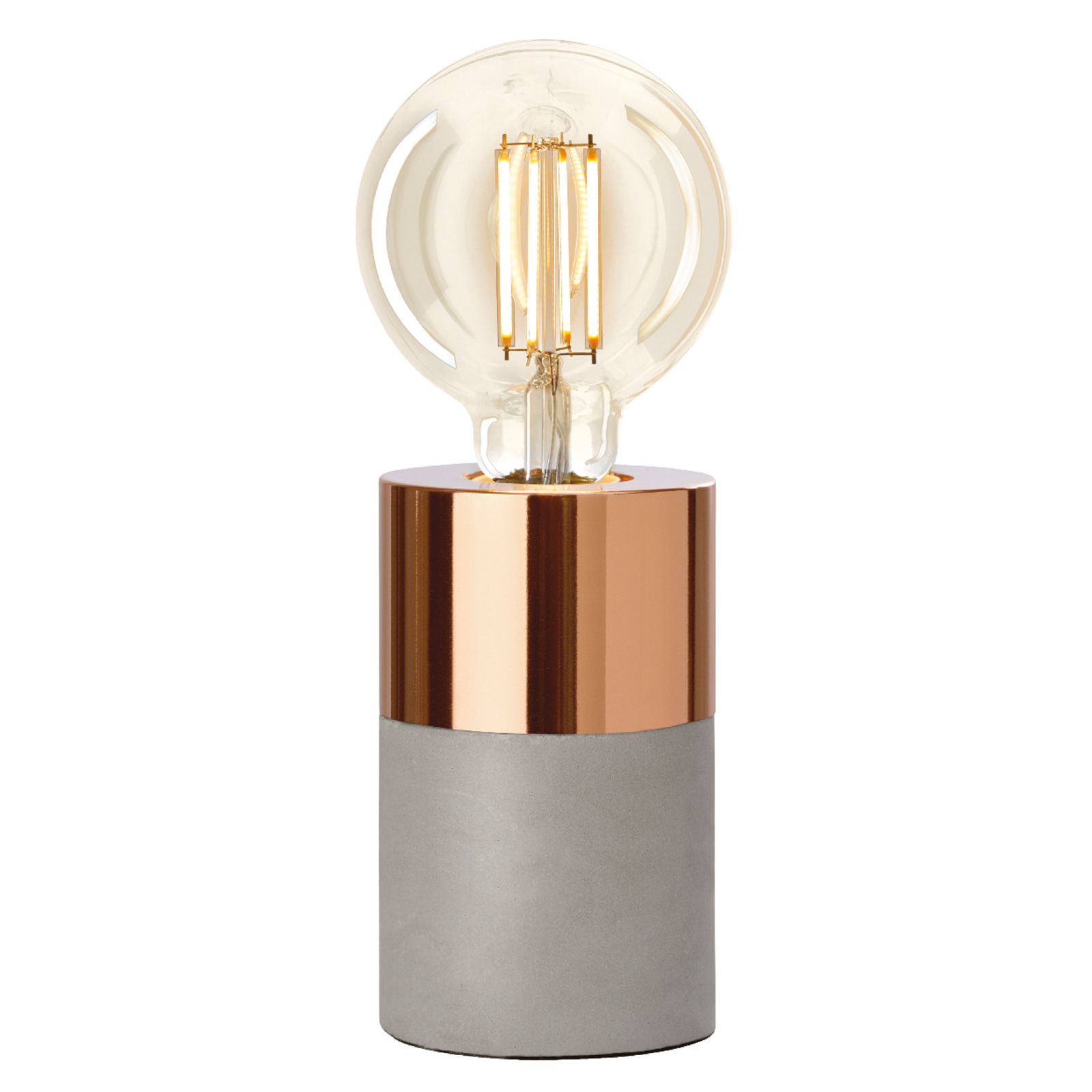 Villeroy & Boch Athens table lamp copper finish, for Living / Dining Room, concrete, metal, E27, 60 W, energy efficiency: A++, H: 14 cm