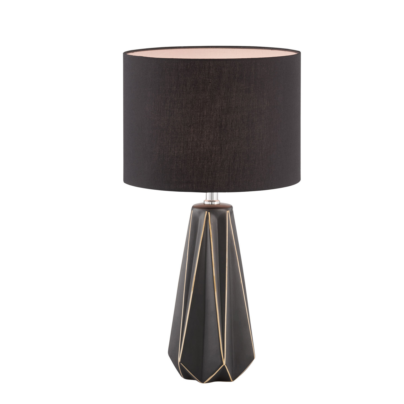 Fischer & Honsel Mono table lamp, fabric lampshade and ceramic base, for Living / Dining Room, ceramics, fabric, E27, 40 W, energy efficiency: A++, H: 46.5 cm