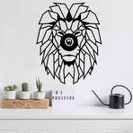 Wall light W-056, black, lion design, MDF wood laser cut