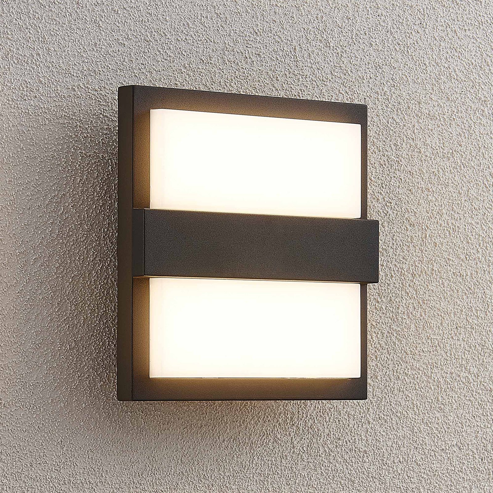Lucande Gylfi LED kültéri fali lámpa négyzet alakú