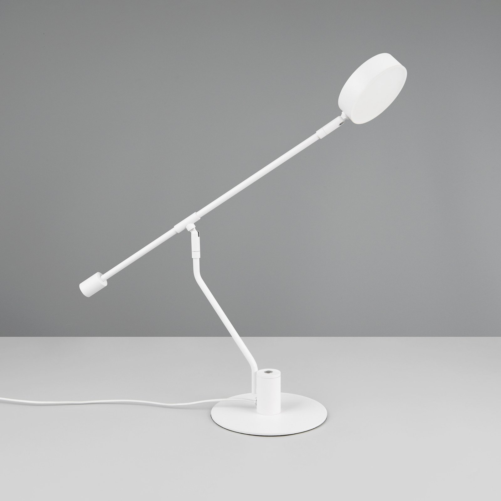 Lampe de bureau LED Manduro, blanc, métal, CCT, variateur d'intensité