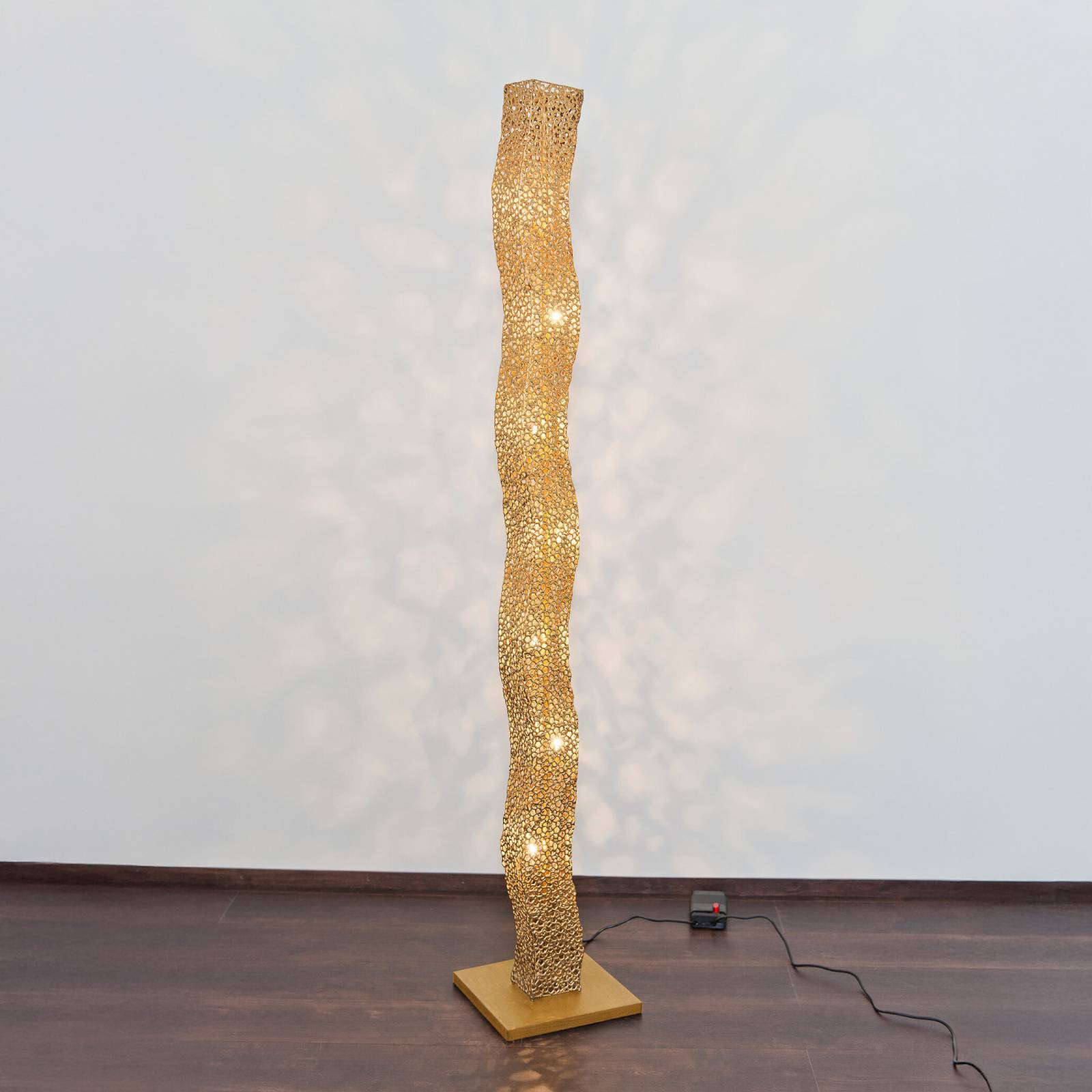 Gulvlampe ODISSEA, gullfarget, høyde 171 cm, metall, 7 x G4