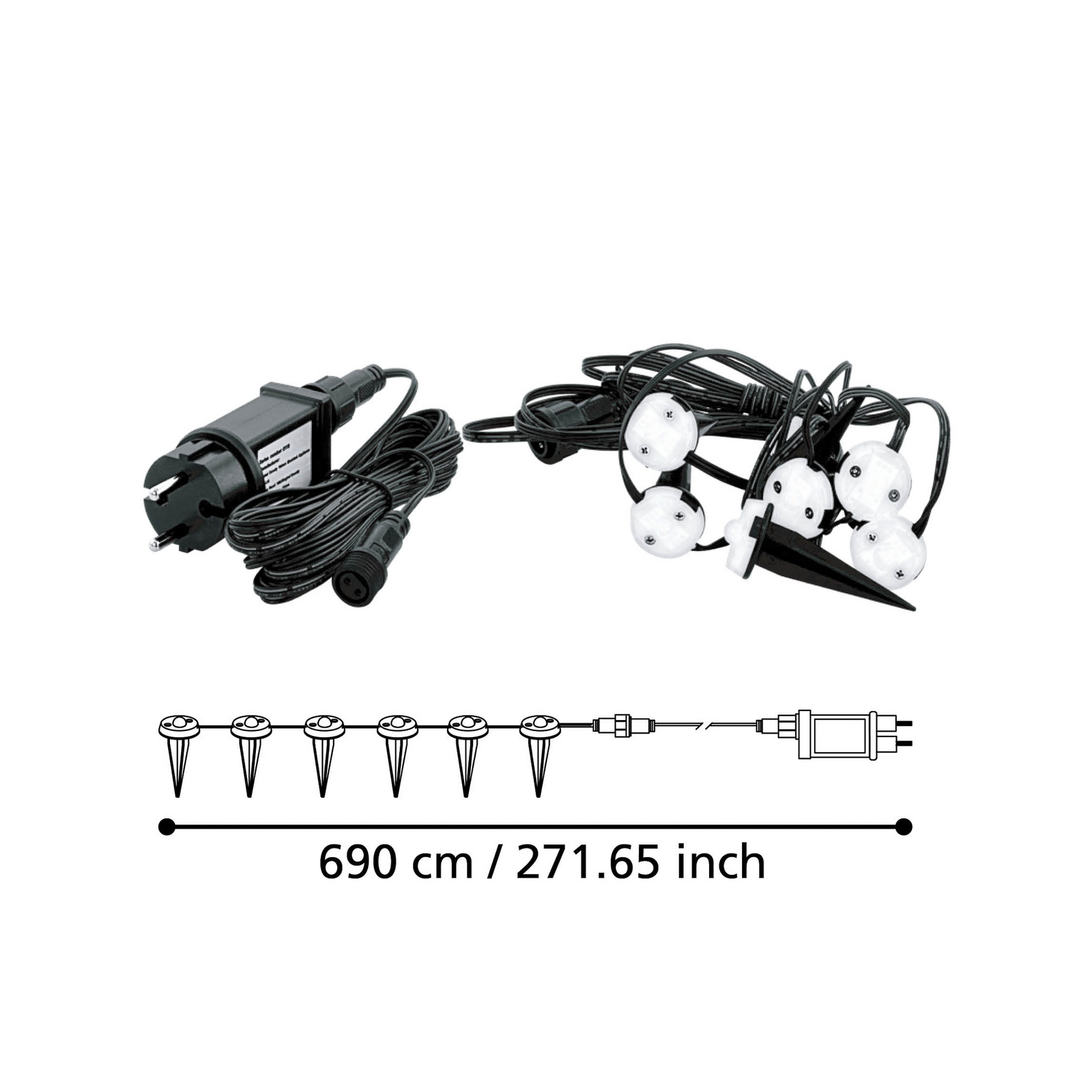 Lampe de sol LED Spinetoli 2, lot de 6 avec piquet de terre
