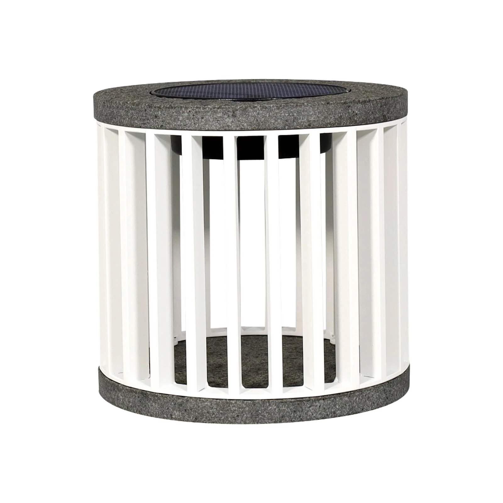 Les Jardins LED tafellamp op zonne-energie Halo, wit, aluminium