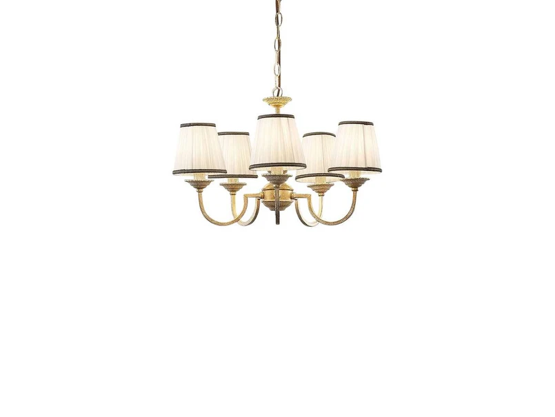 Lindby - Lumiel 5 Kronleuchter Cream/Antique Brass