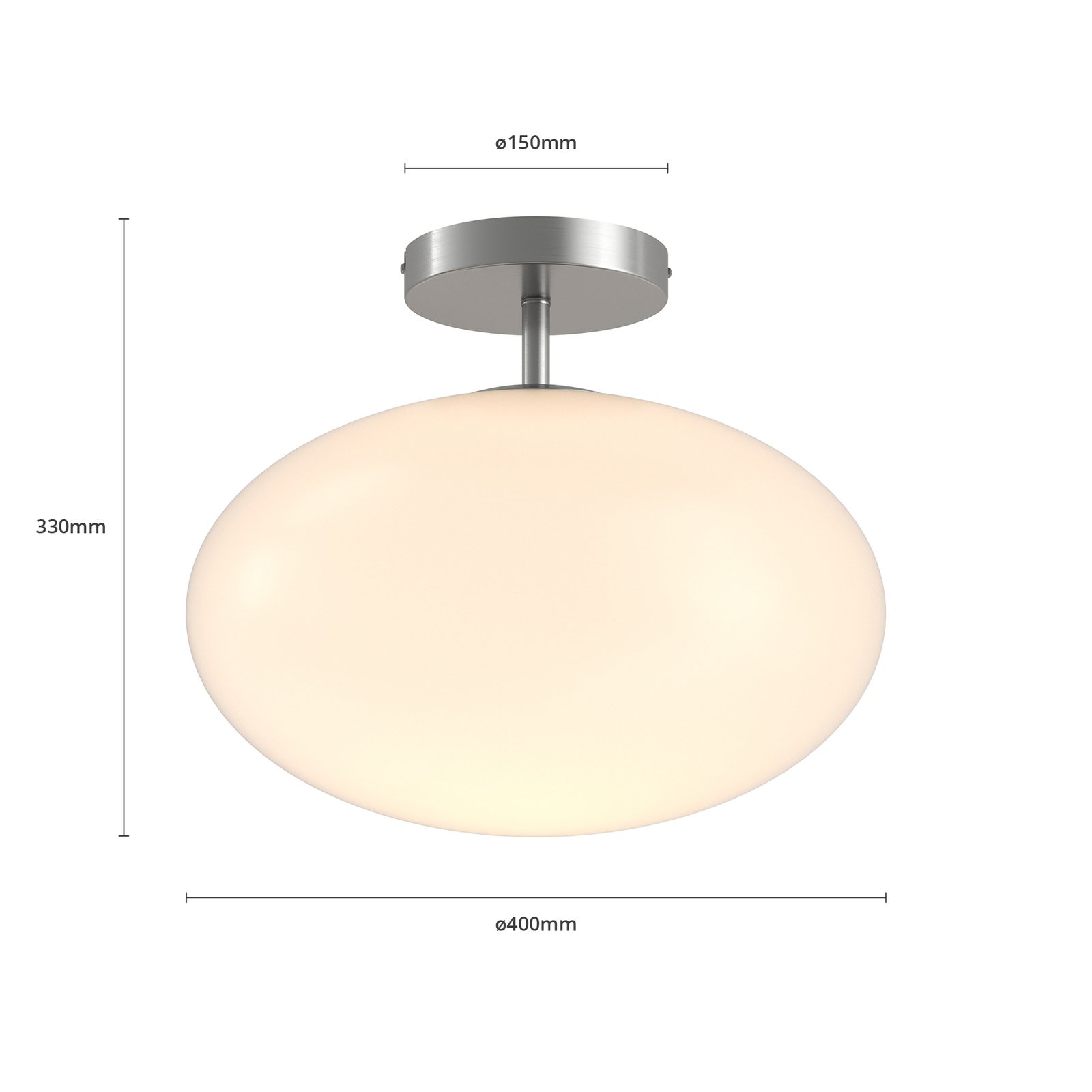 Sonika Ceiling Lamp Satin Nickel/Opal White - Lindby