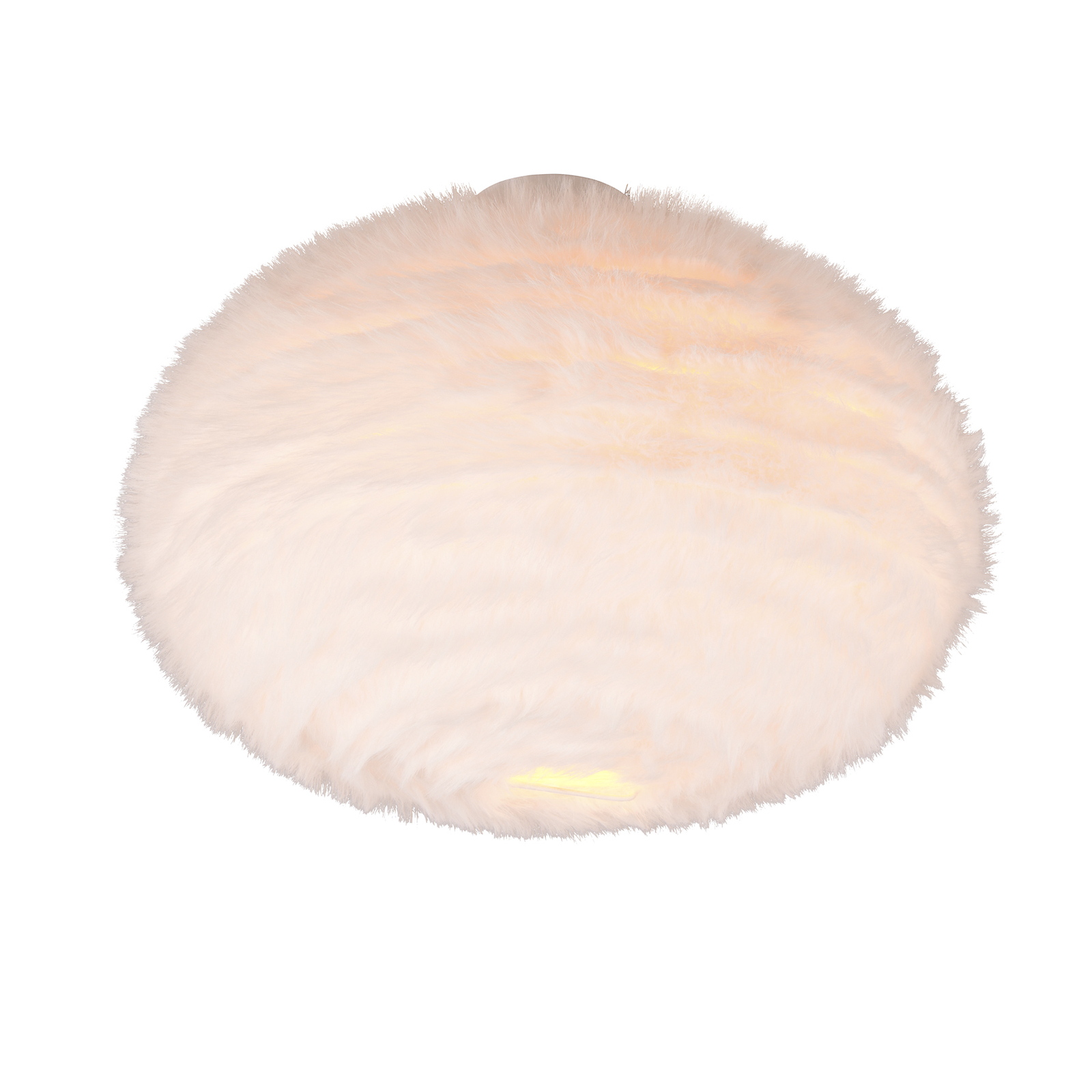 Plafoniera pelosa, Ø 50 cm, color sabbia, peluche sintetico