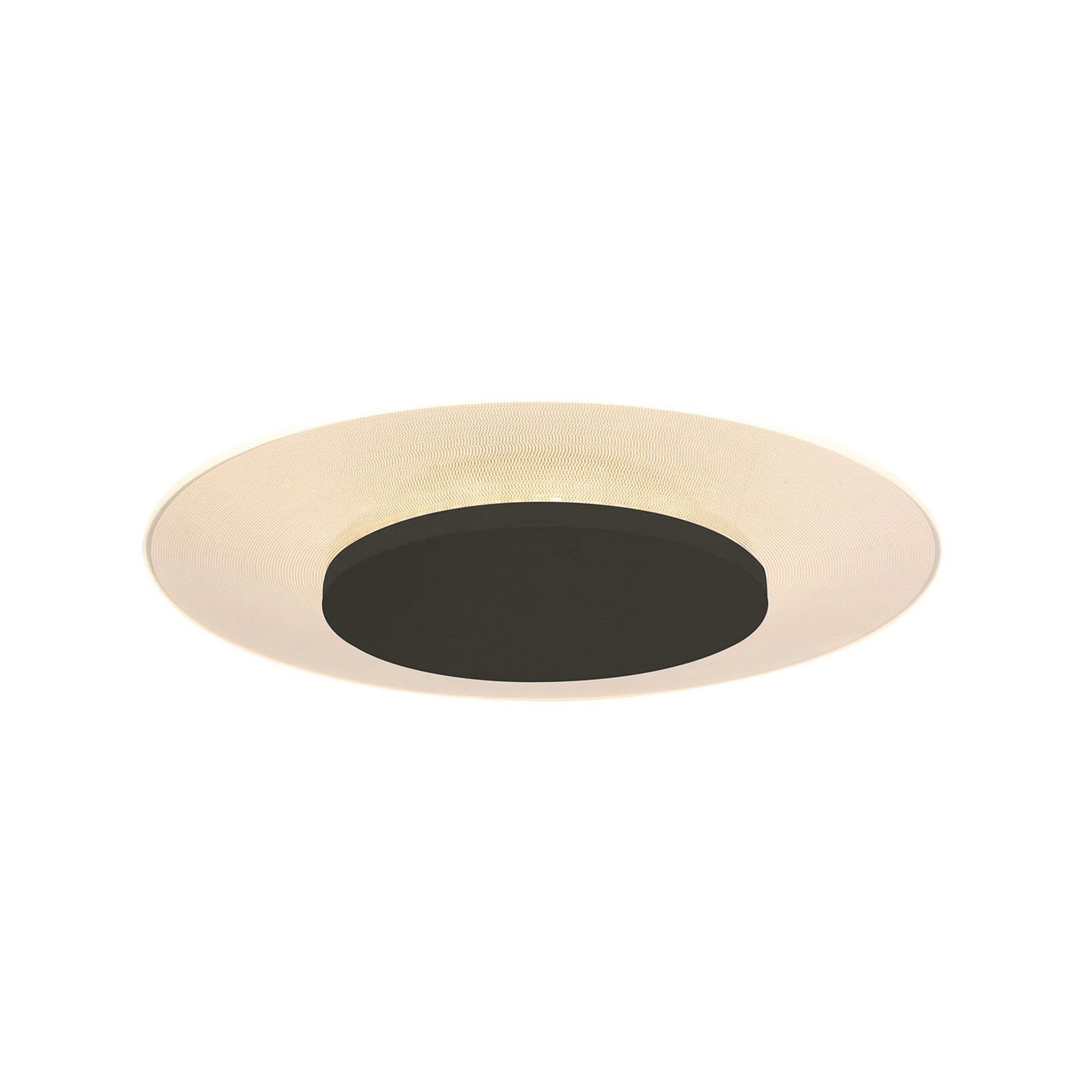 LED plafondlamp Lido, zwart, Ø 42cm