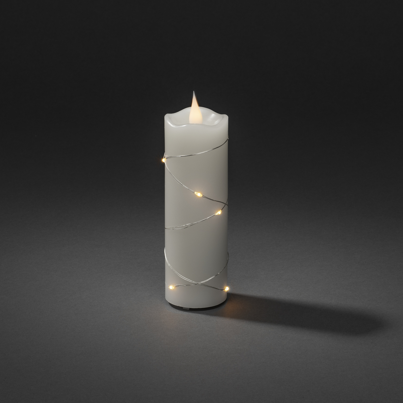 Candela LED cera bianca luce bianco caldo 15,2cm