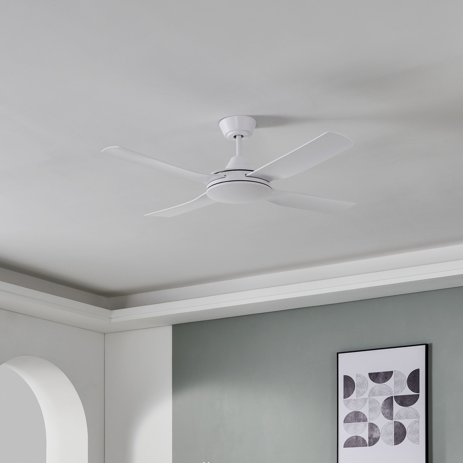 Ventilateur de plafond Bondi 1, blanc mat, télécommande