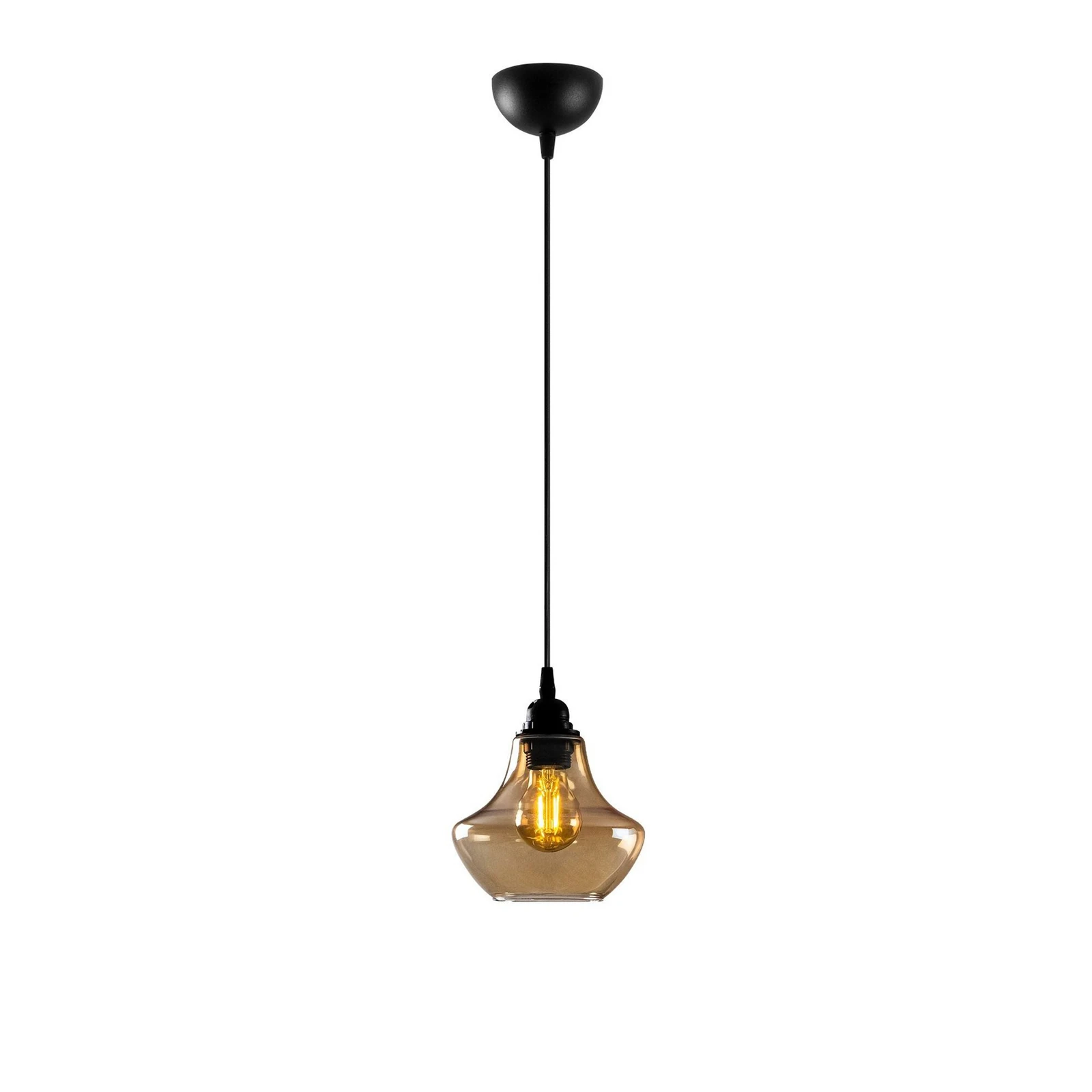Lámpara colgante Gold 050, dorada-transparente, cristal, Ø 17 cm