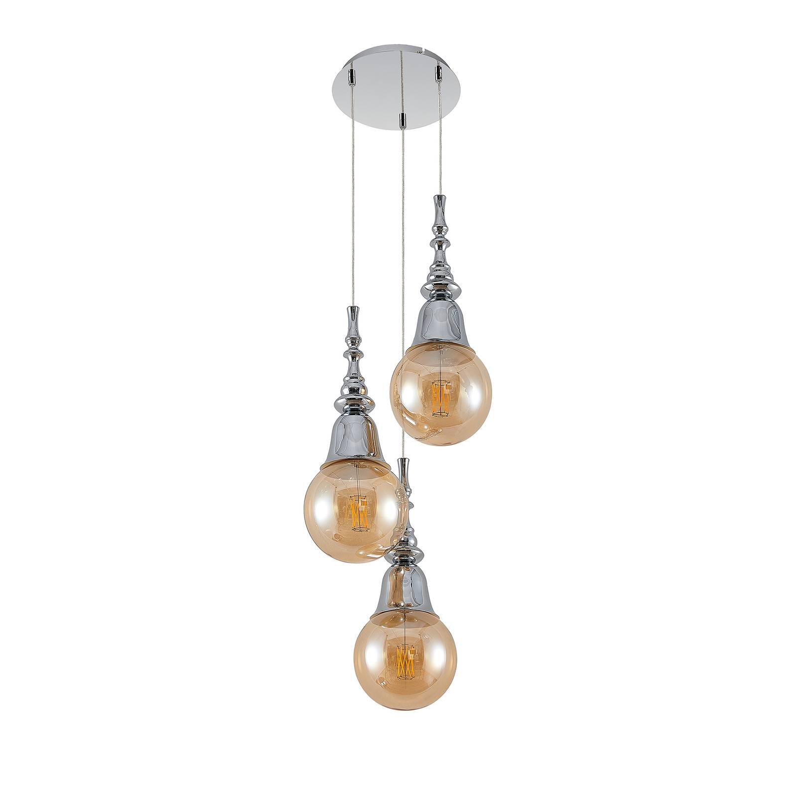 Lucande Pendant Light - Living / Dining Room - Hanging Light - dimmable - Modern - Silver