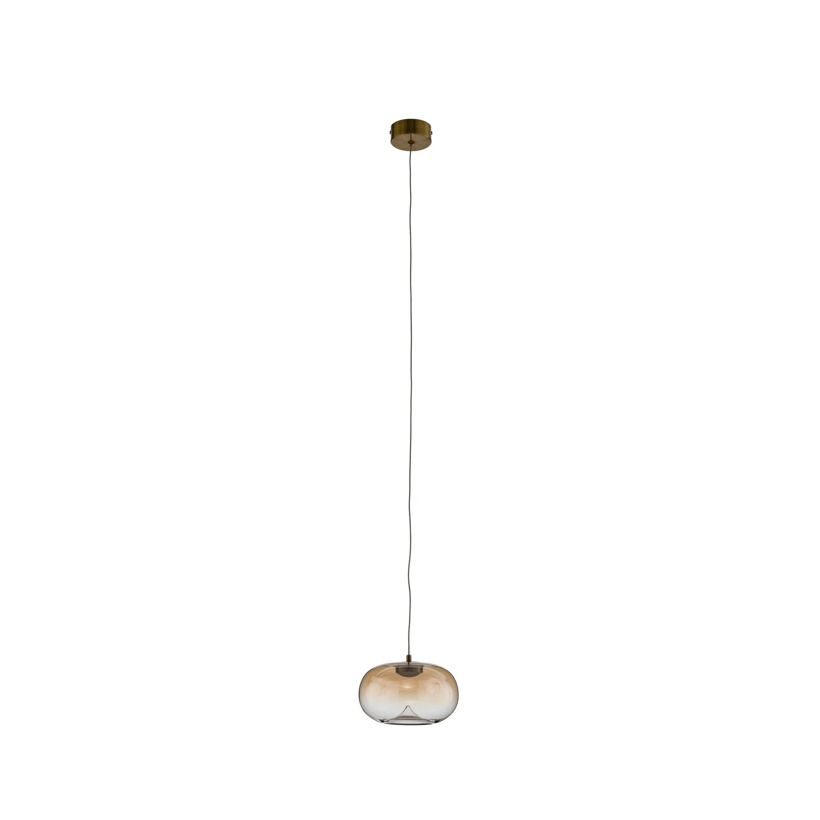 LED-Pendellampe Vaso, amberfarben, Ø 18 cm, Glas
