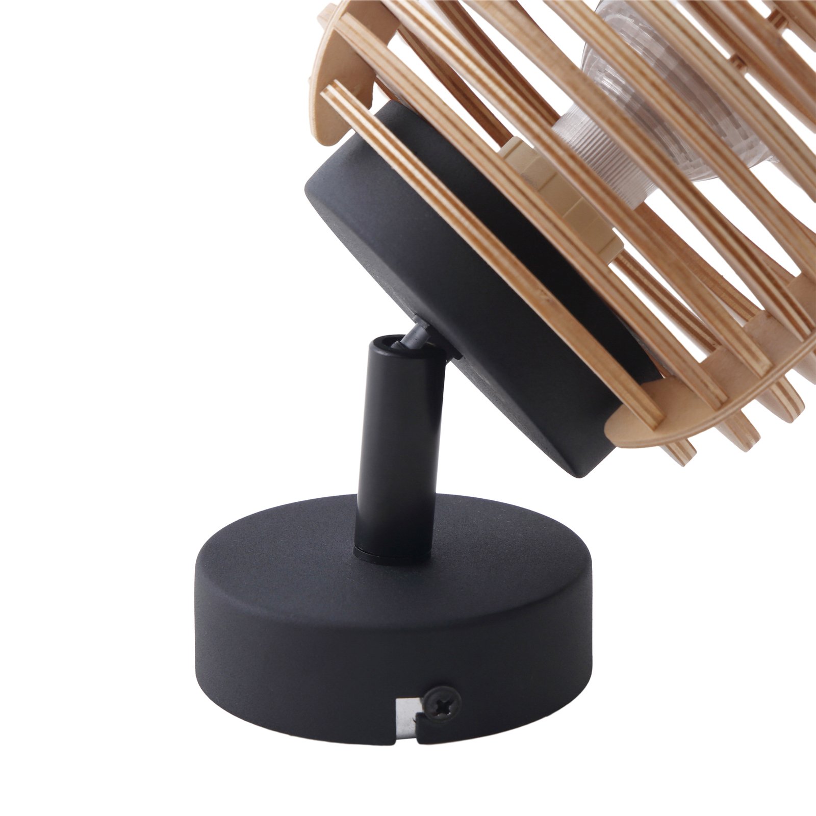 Ediz Vegglampe Wood/Black - Lindby