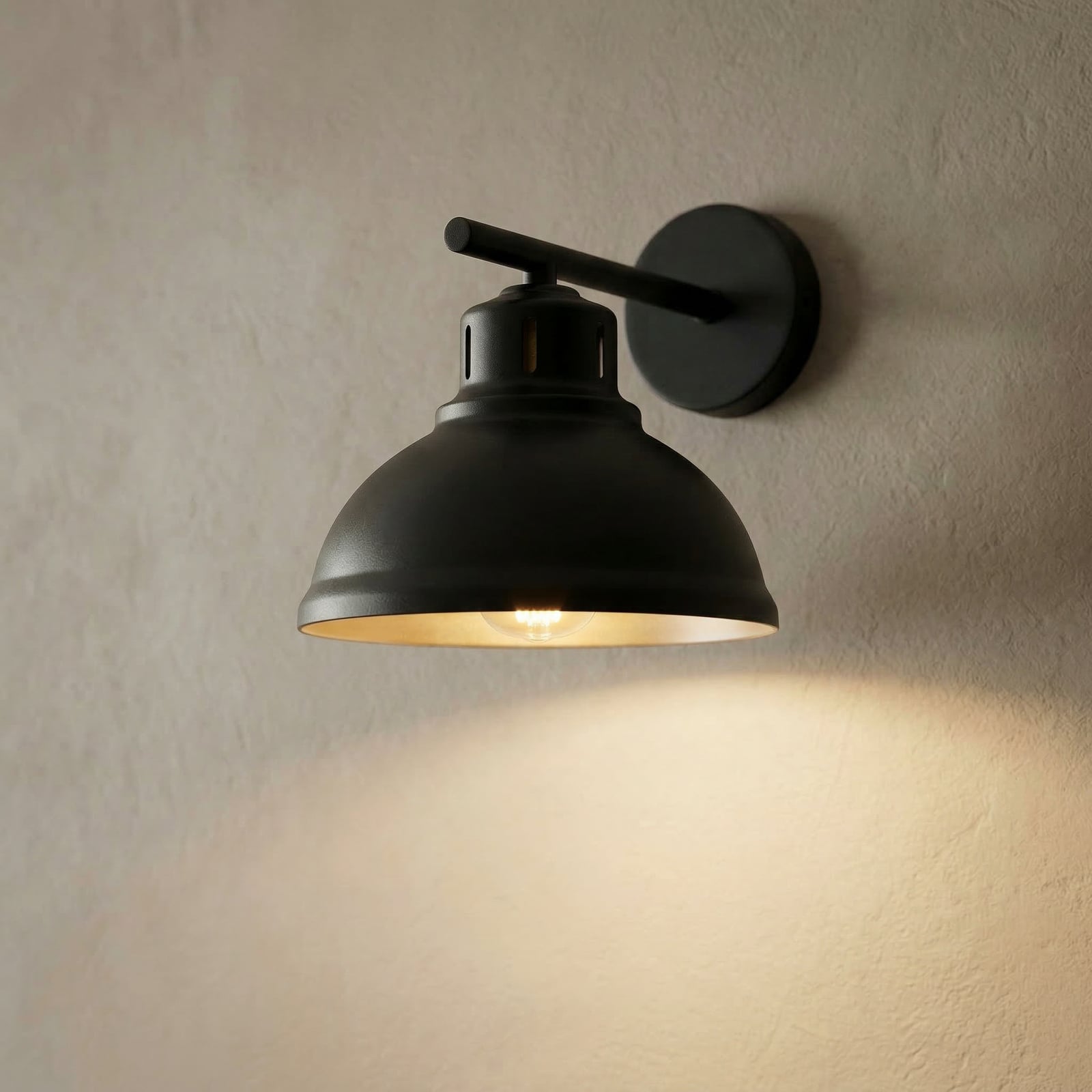 Sven fali lámpa, fekete-arany színű, Ø 21 cm, acél