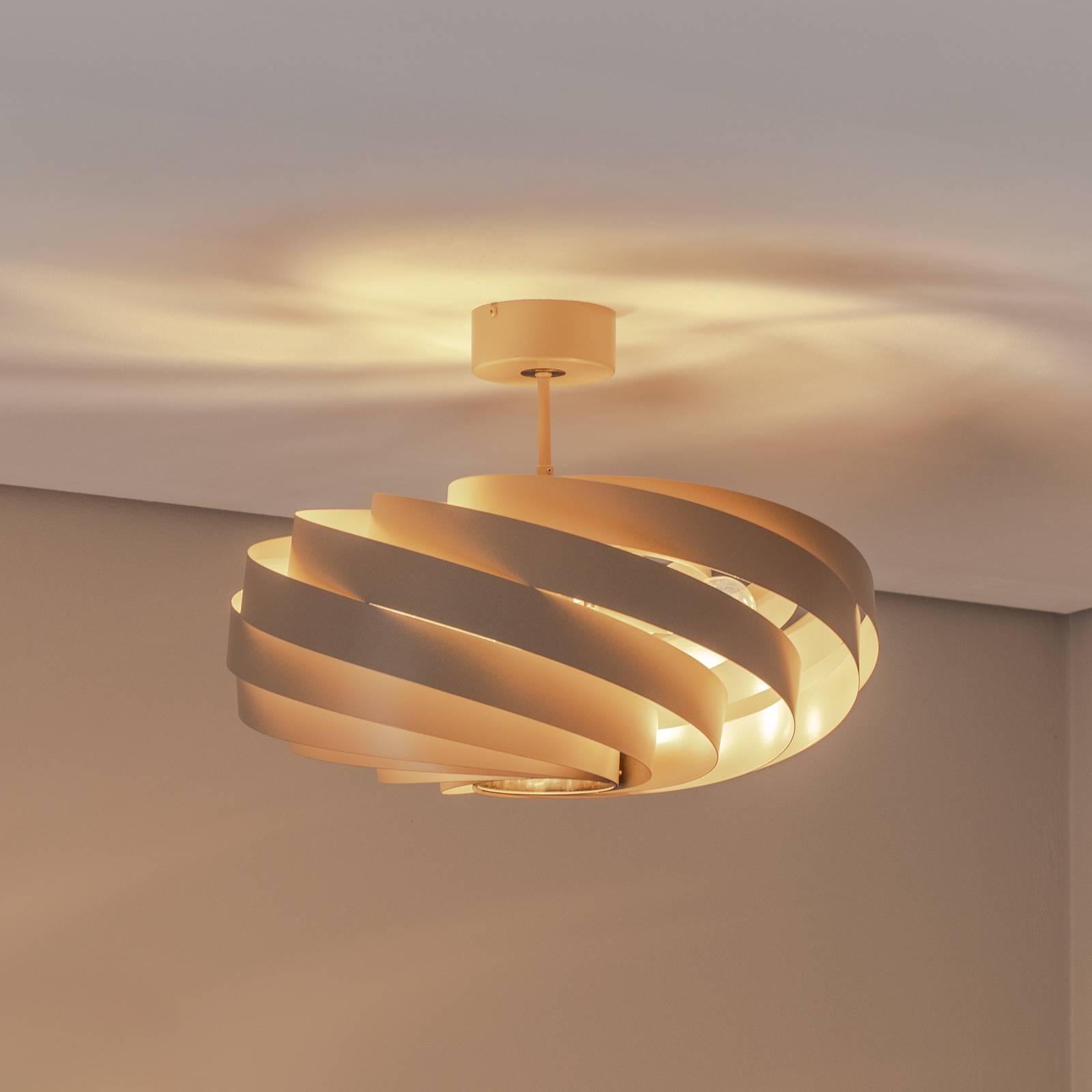 Euluna Deckenleuchte Vento, beige, Ø 60 cm günstig online kaufen