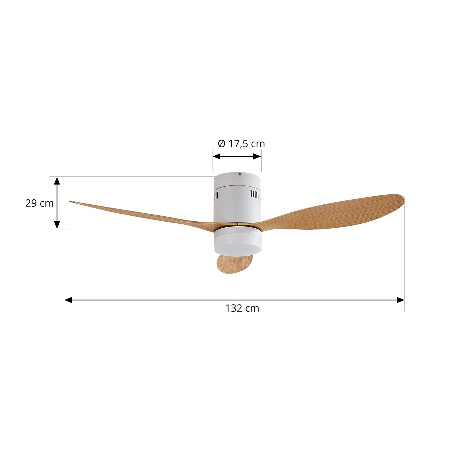 Kayu LED Takfläkt Vit/Trä - Lucande