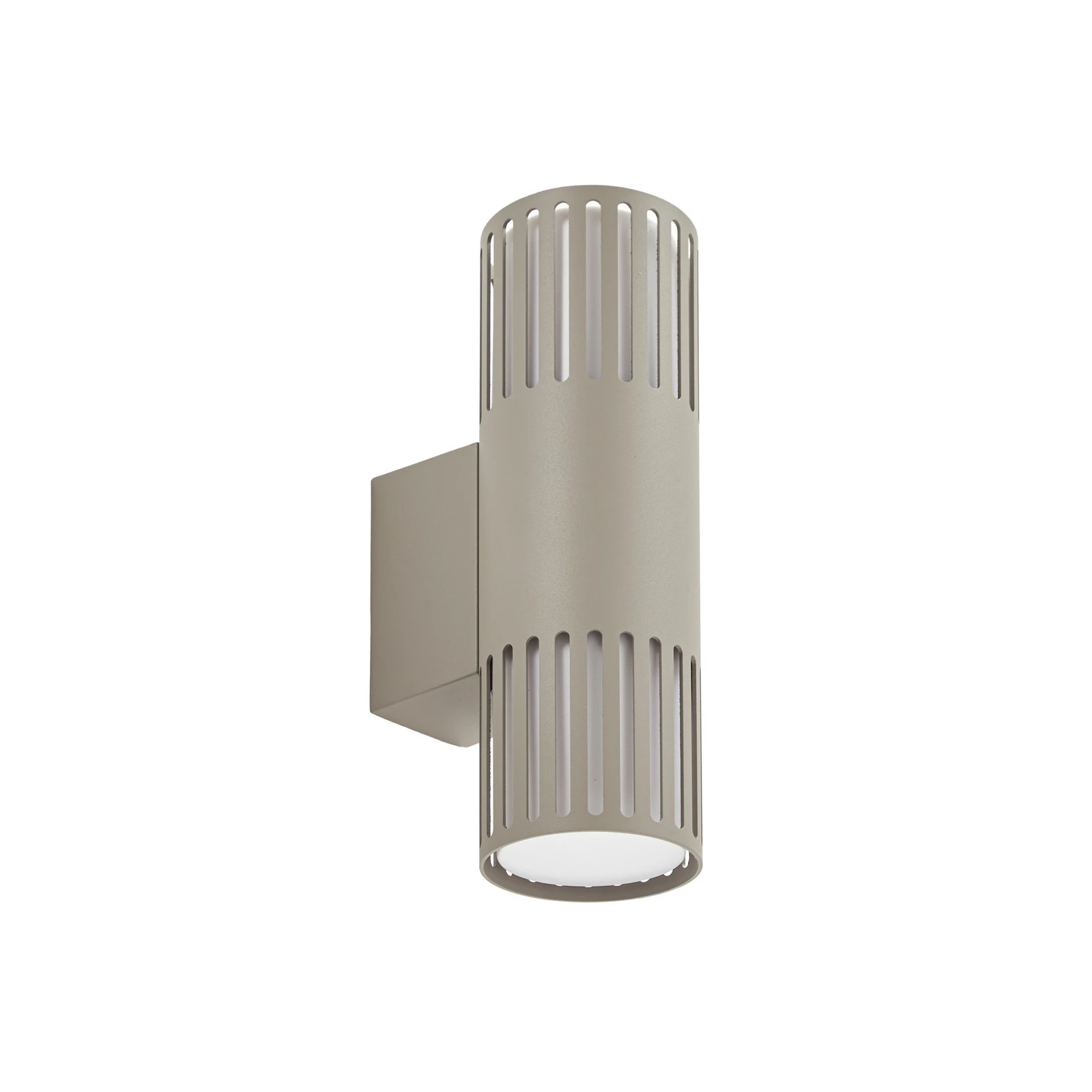 Lindby Lurinda outdoor wall lamp, 2-bulb, stone grey, Ø10cm, IP44