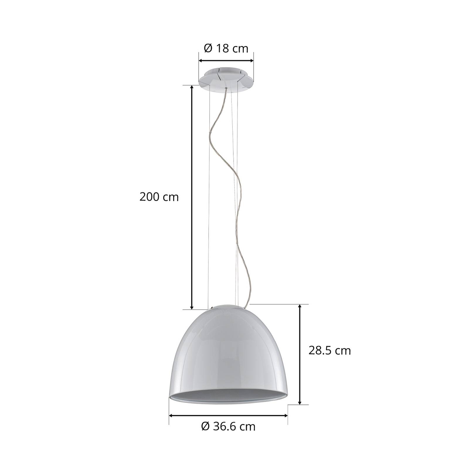 Artemide Nur Mini Gloss lampa wisząca biała