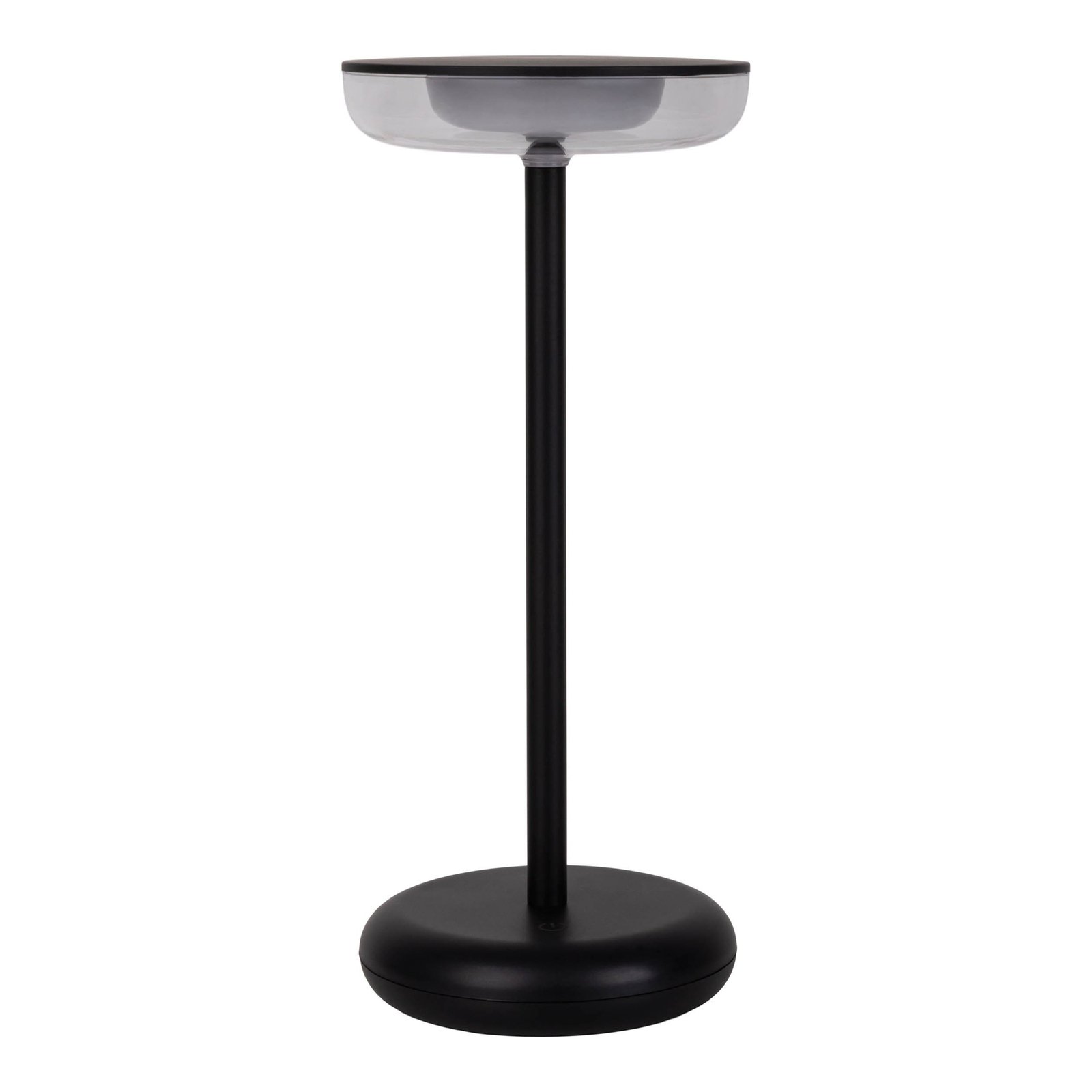 LED rechargeable patio lamp Pasi black height 26cm metal touch