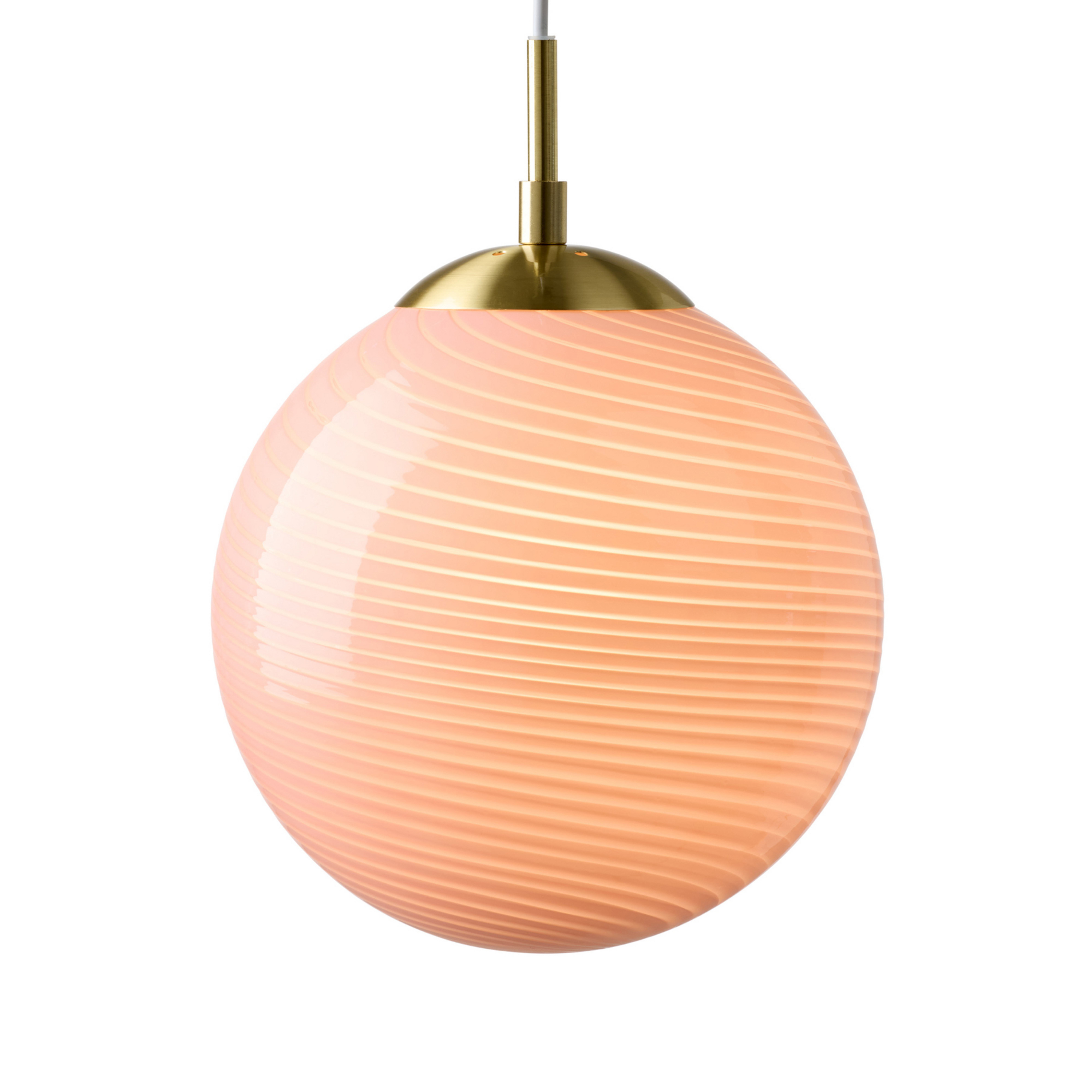 CANDY BALL Hängelampe, rosa/altmessing Ø 25 cm - Halo Design