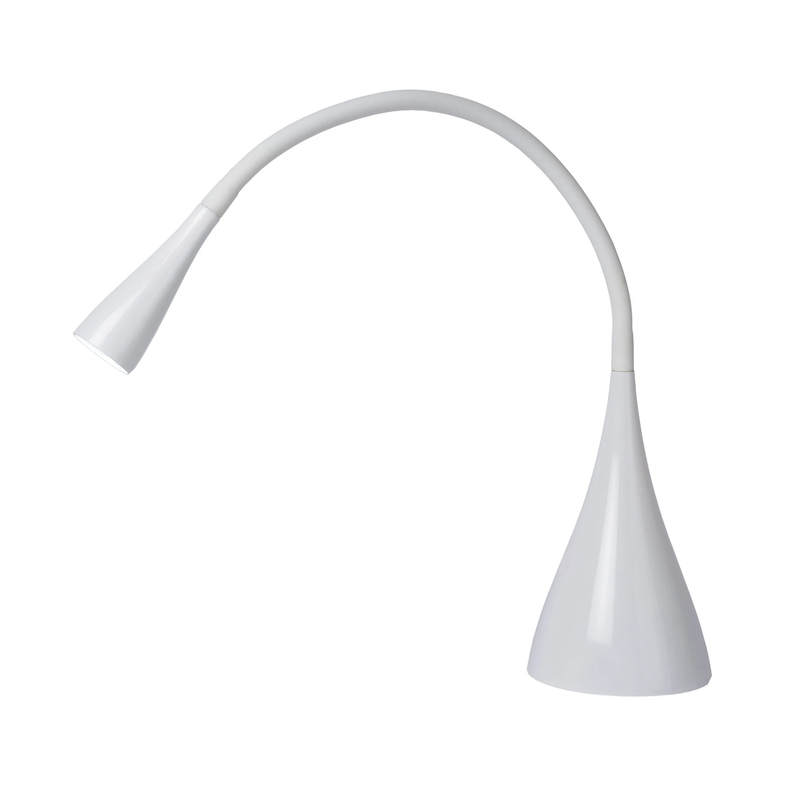 Lampada da scrivania a LED Zozy, bianca, dimmerabile, braccio flessibile